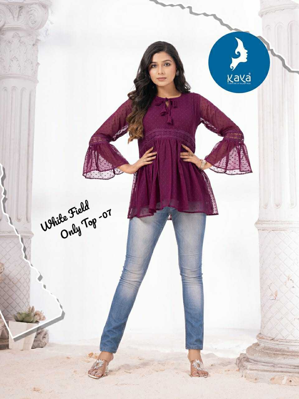 Ynf Georgette RIN190 White field Setwise Collections Wholesale Gowns Catalogs Manufacturer