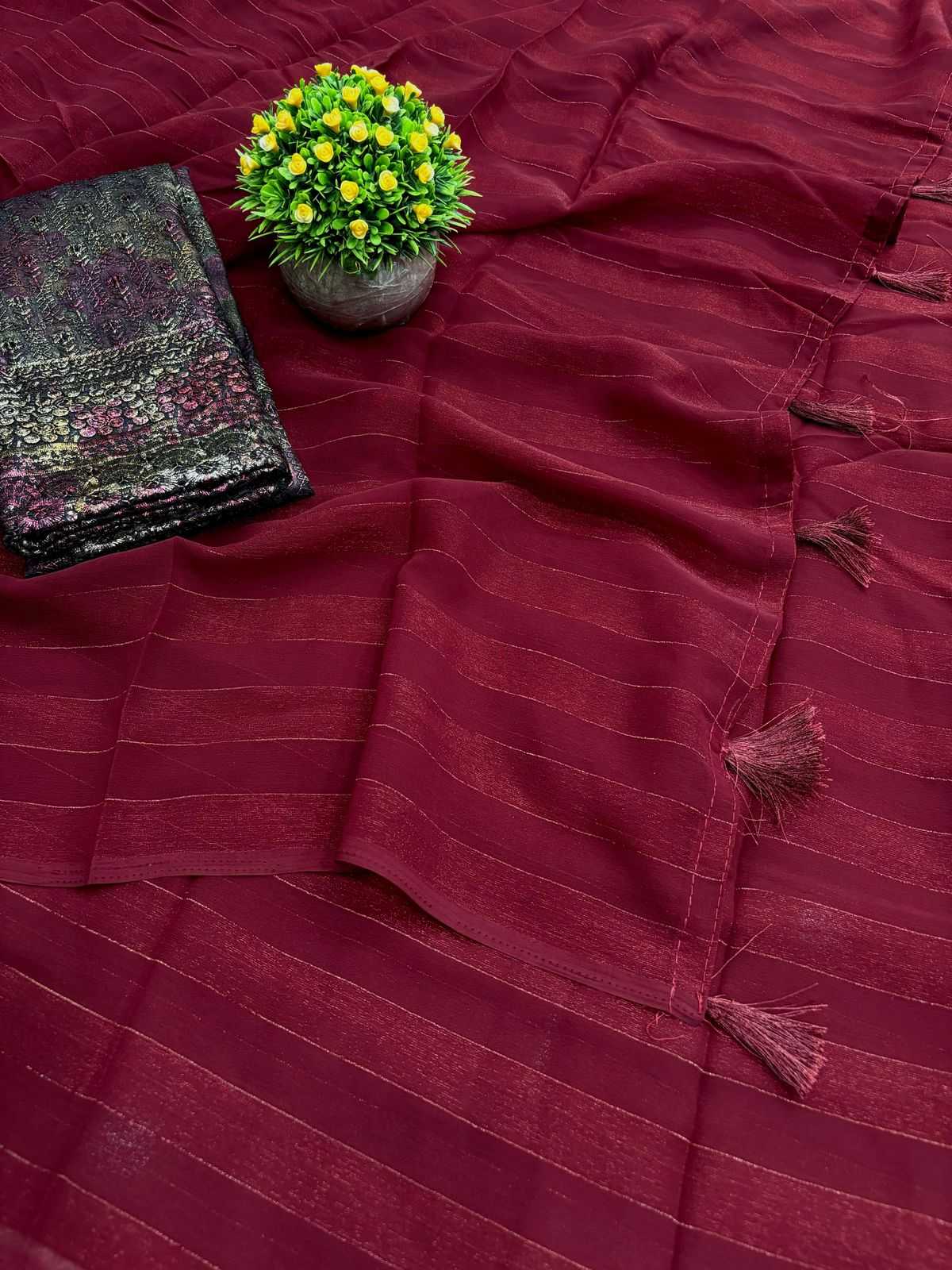 Ynf Georgette RIN203 Falcon Sarees Wedding Collections Festive Collections Wholesale Printed Sarees Georgette Sarees Zari Border Sarees Manufacturer