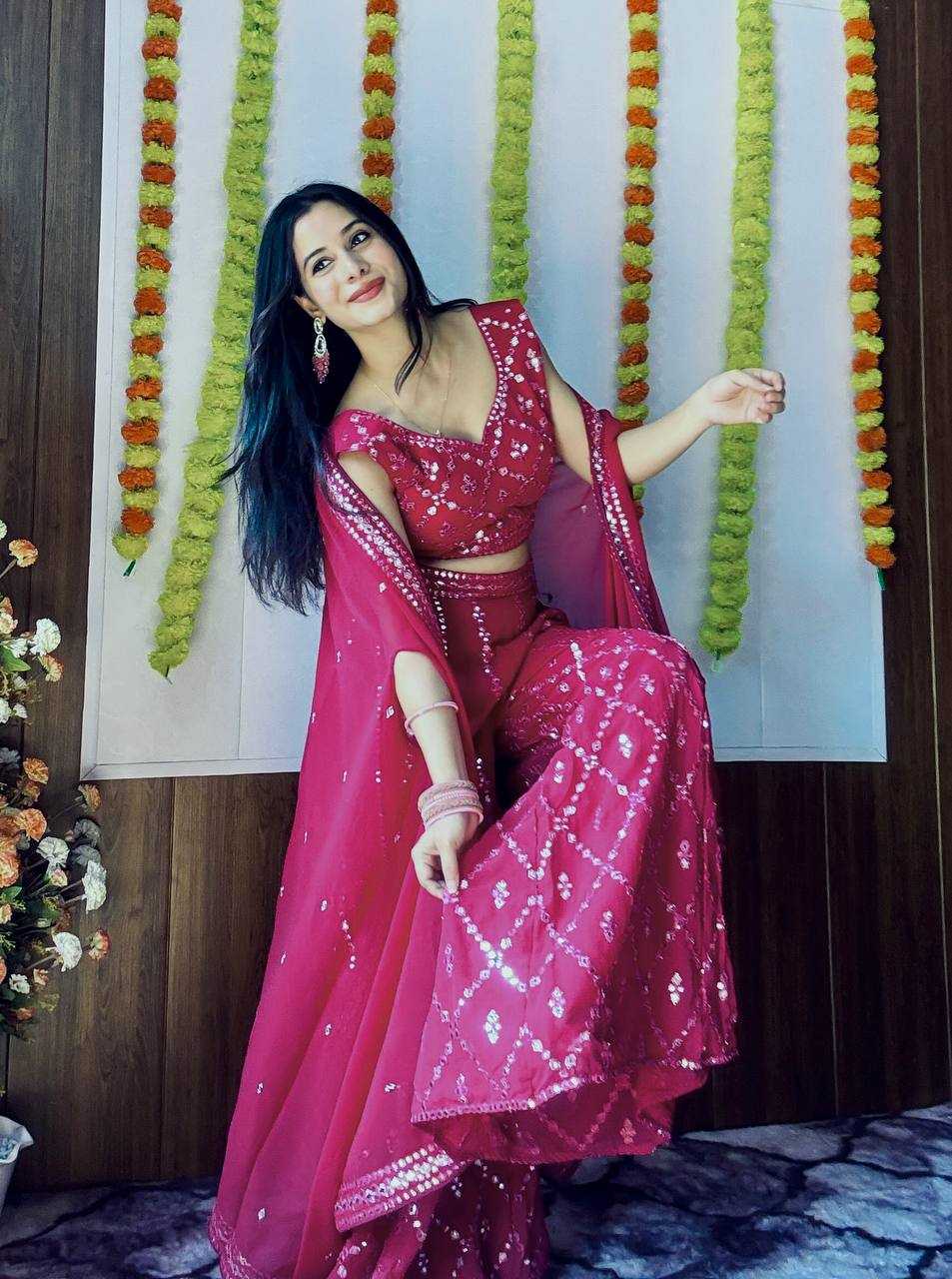 Ynf Georgette RIN213 L330 Suits & Dresses Wholesale Indo Western Dresses Party Wear Dresses Manufacturer
