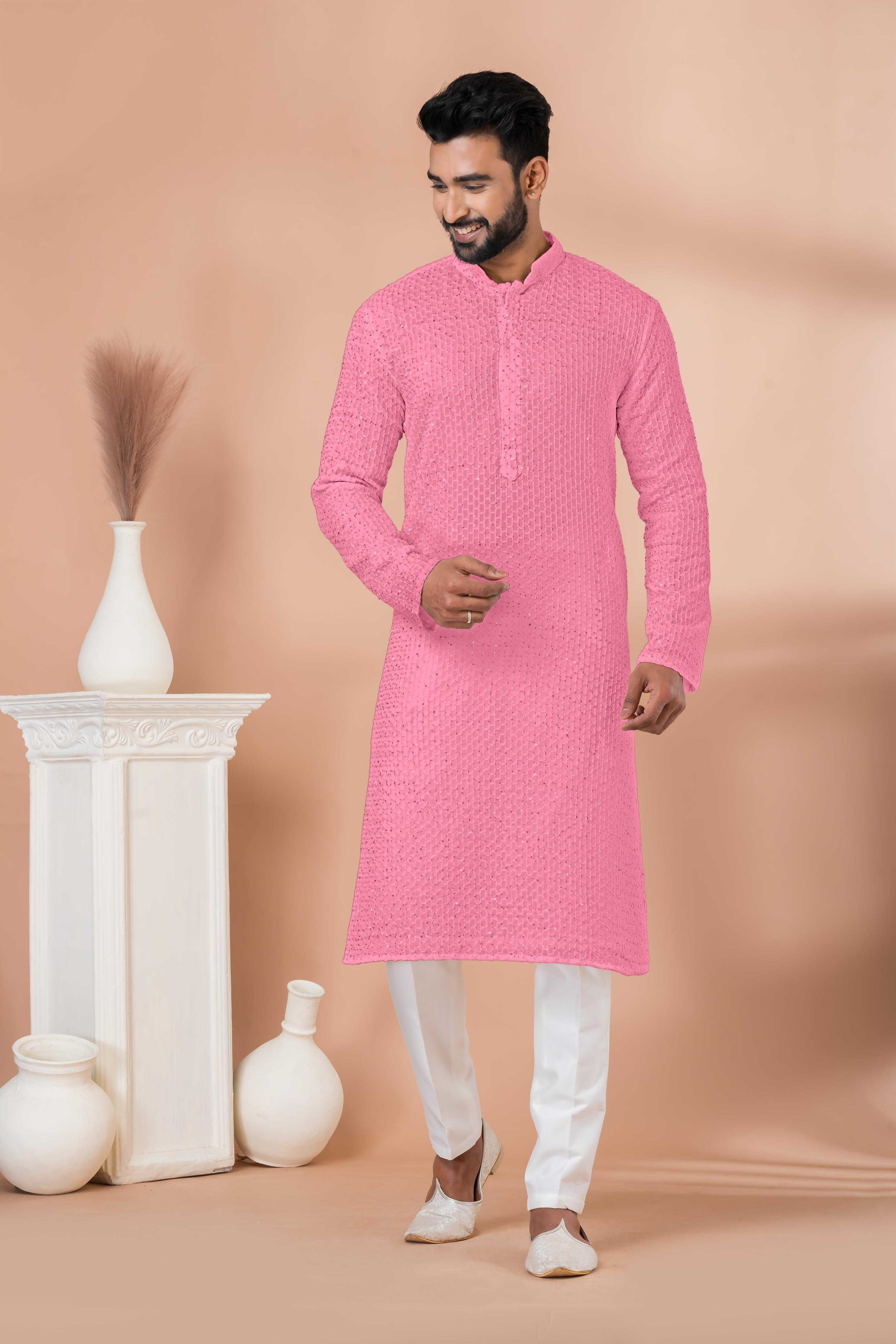 Ynf Georgette RIN223 3201 F Mens Wear Wholesale Mens Kurtas Mens Kurta Pyjama Men Wedding kurta Manufacturer