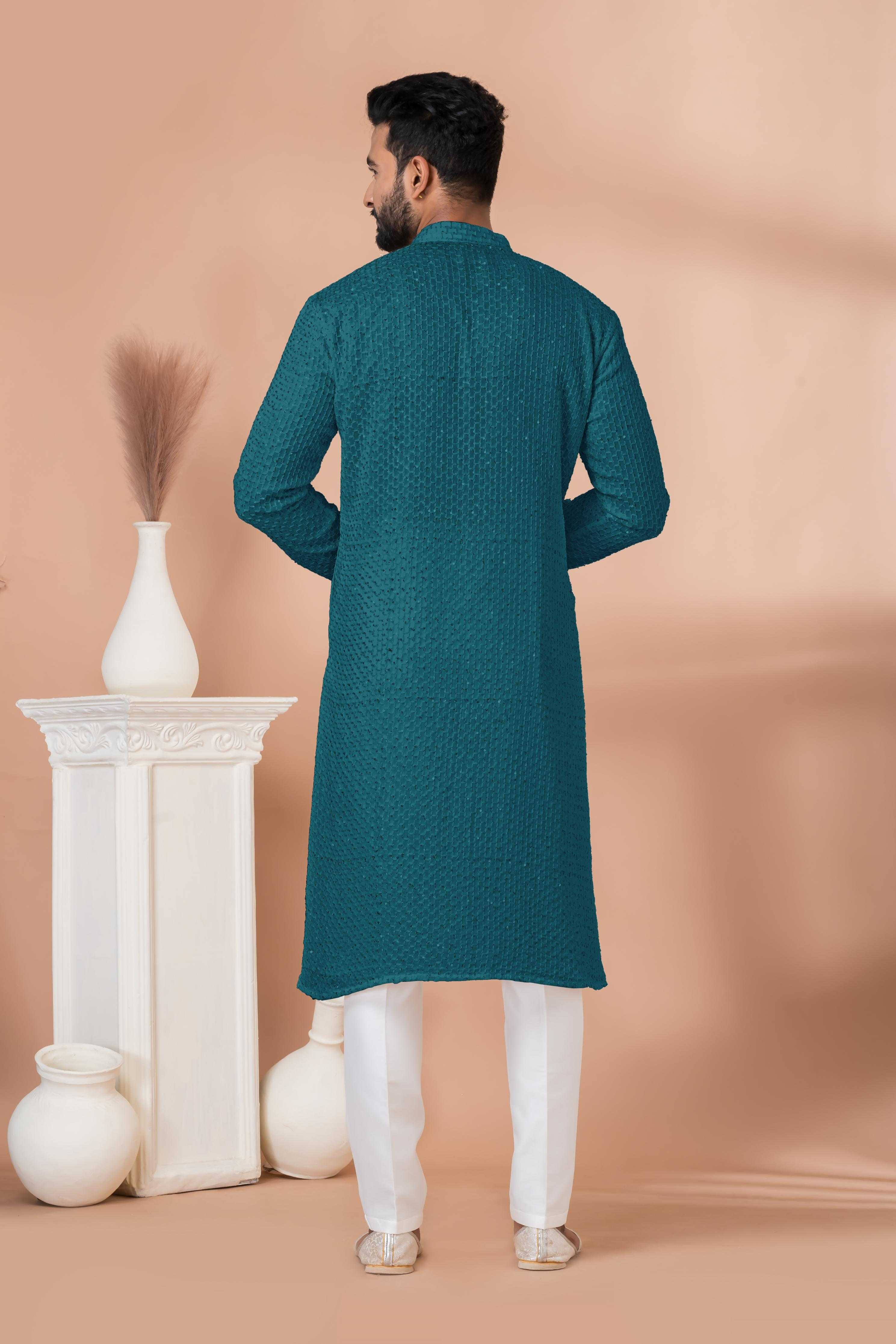Ynf Georgette RIN223 3202 T-1 Mens Wear Wholesale Mens Kurtas Mens Kurta Pyjama Men Wedding kurta Manufacturer
