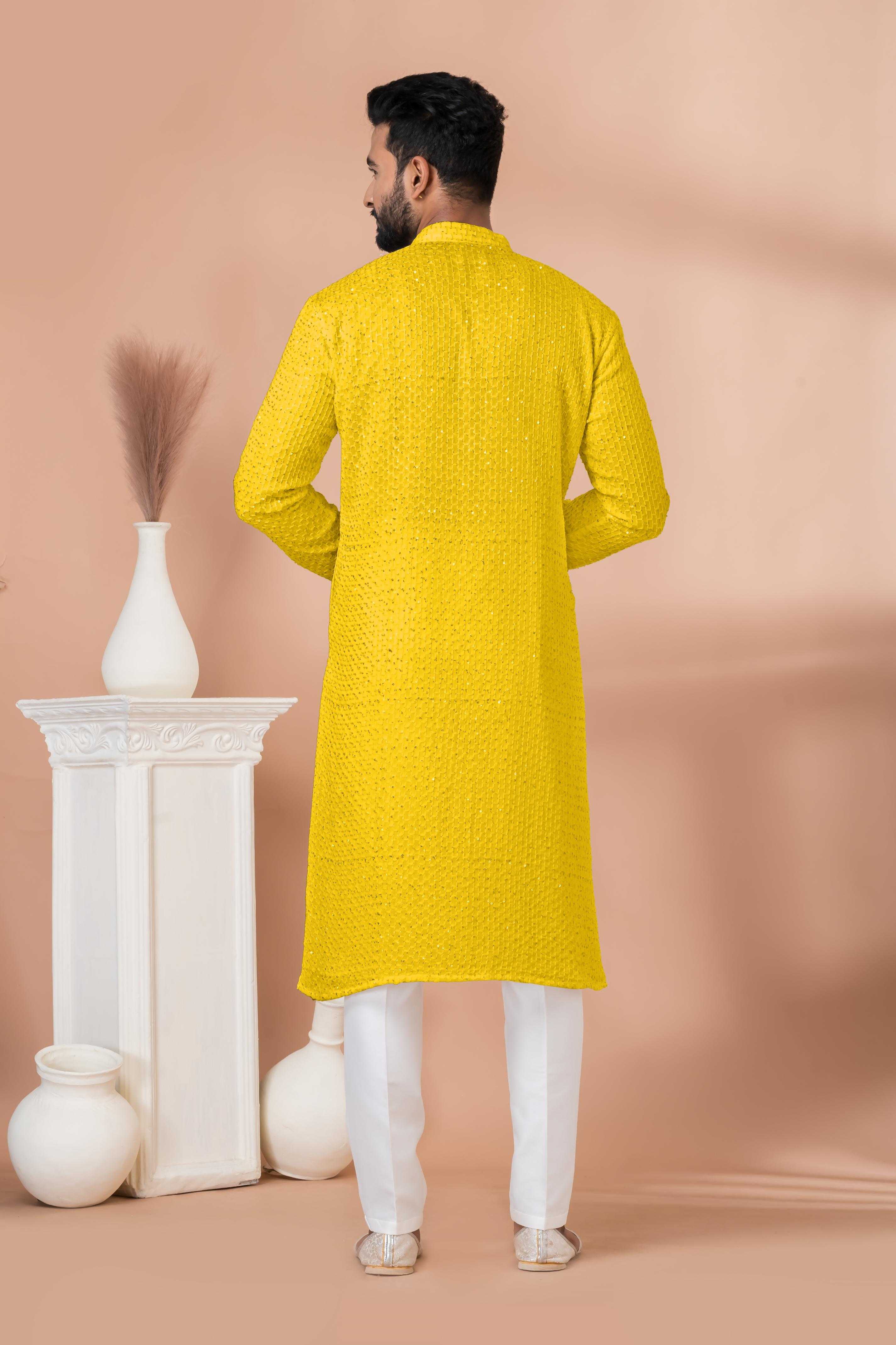 Ynf Georgette RIN223 3202 Y-1 Mens Wear Wholesale Mens Kurtas Mens Kurta Pyjama Men Wedding kurta Manufacturer