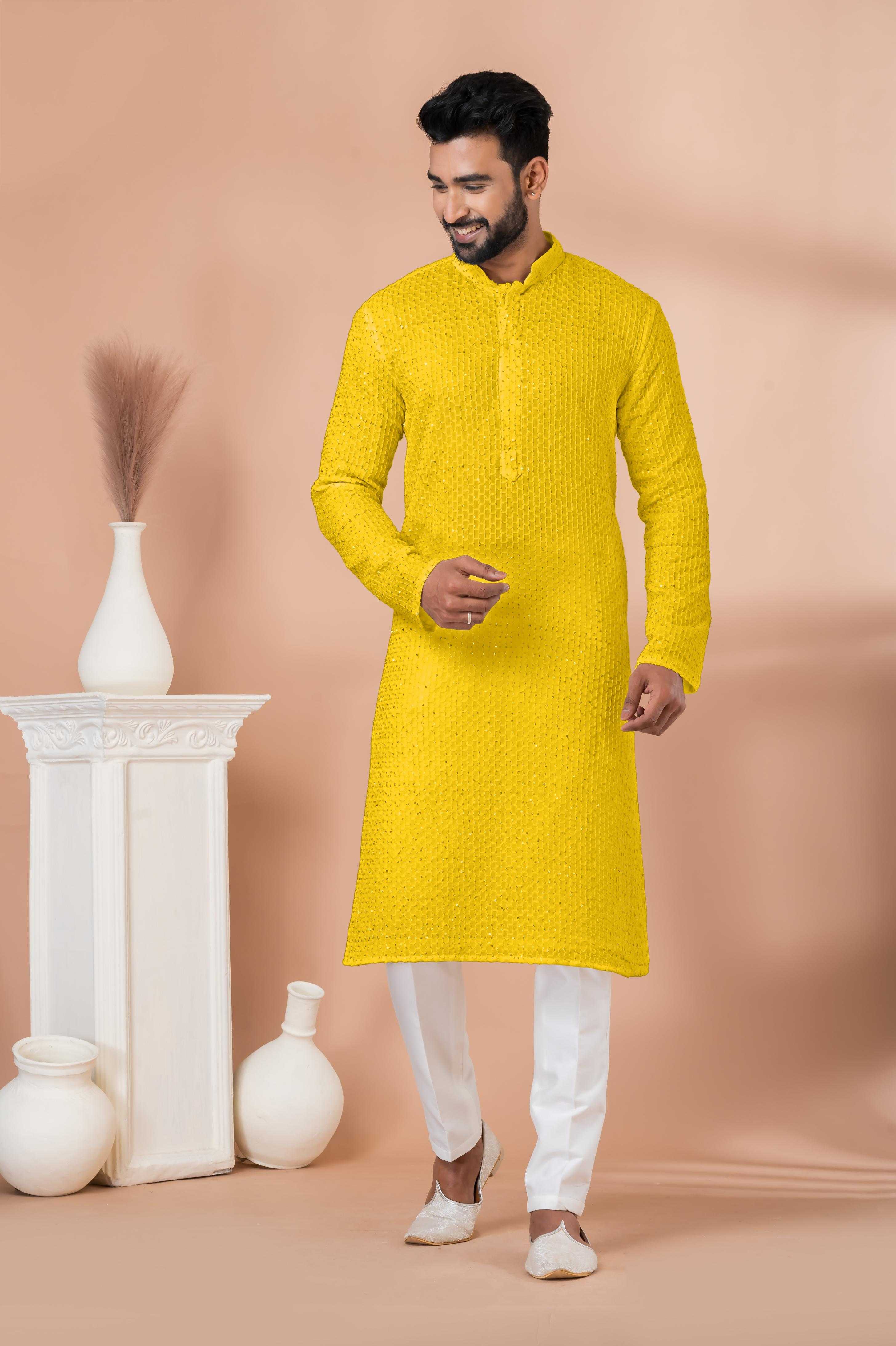 Ynf Georgette RIN223 3202 Y Mens Wear Wholesale Mens Kurtas Mens Kurta Pyjama Men Wedding kurta Manufacturer