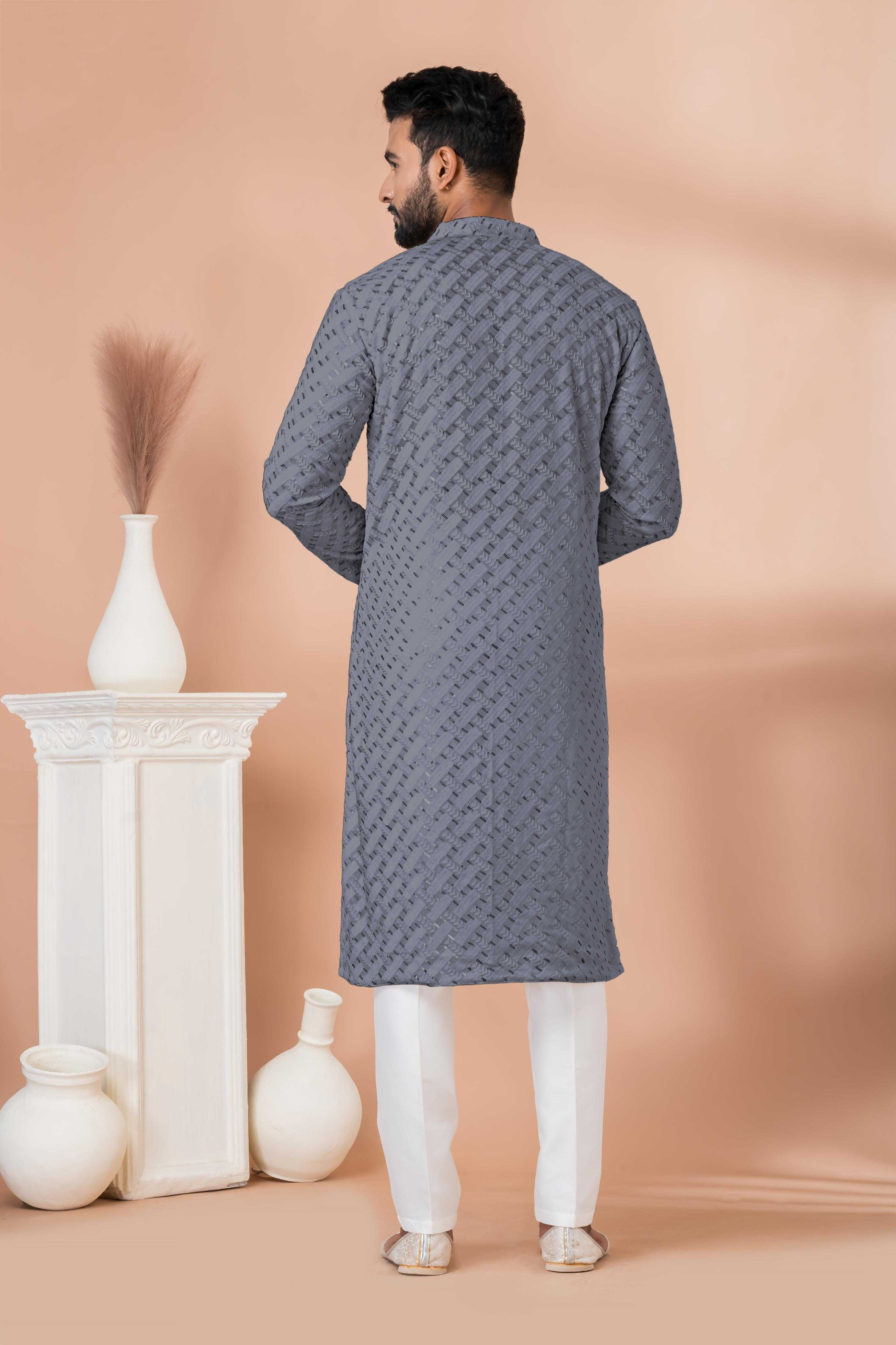 Ynf Georgette RIN223 3301 G-1 Mens Wear Wholesale Mens Kurtas Mens Kurta Pyjama Men Wedding kurta Manufacturer