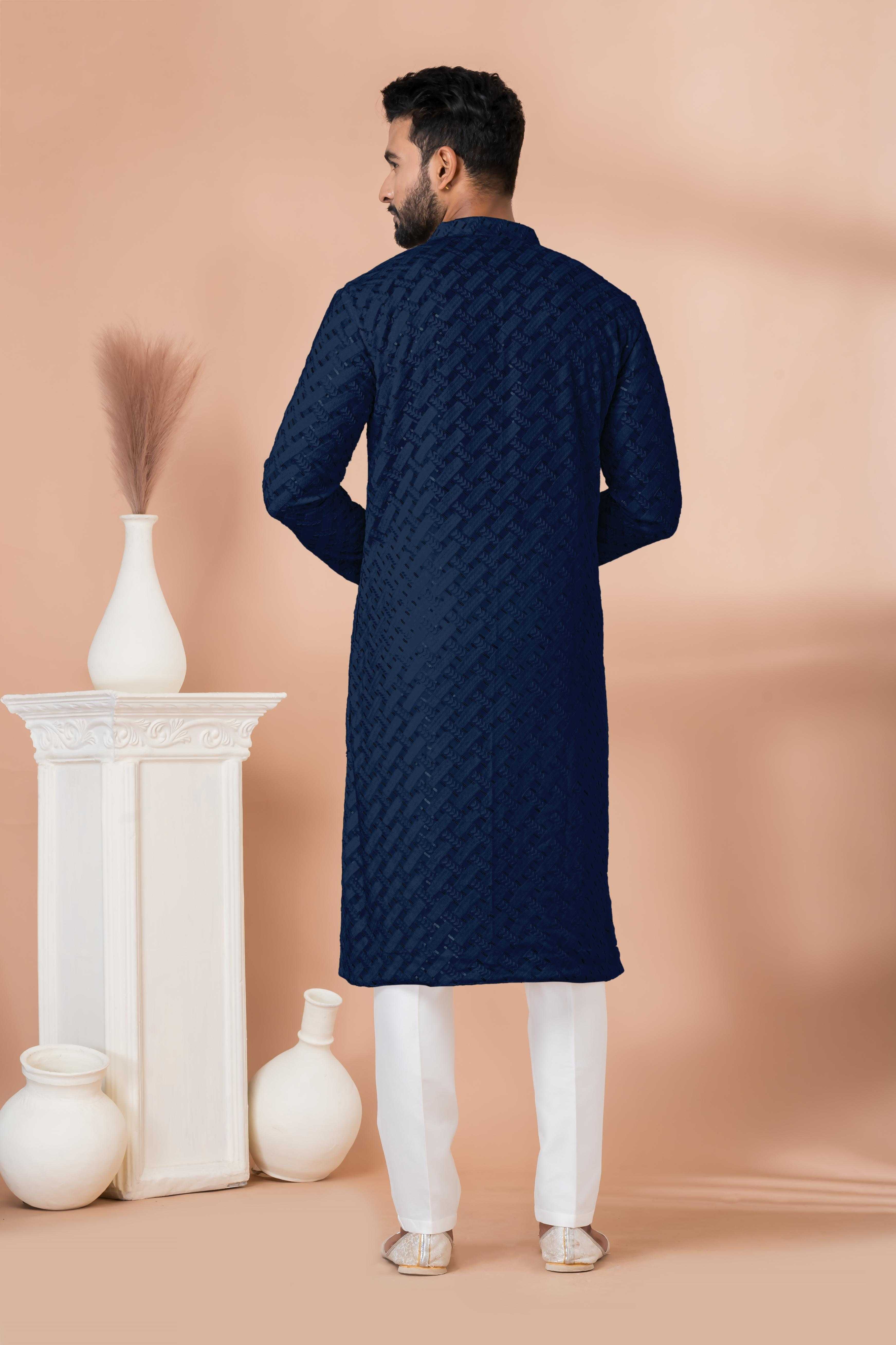 Ynf Georgette RIN223 3301 N-1 Mens Wear Wholesale Mens Kurtas Mens Kurta Pyjama Men Wedding kurta Manufacturer