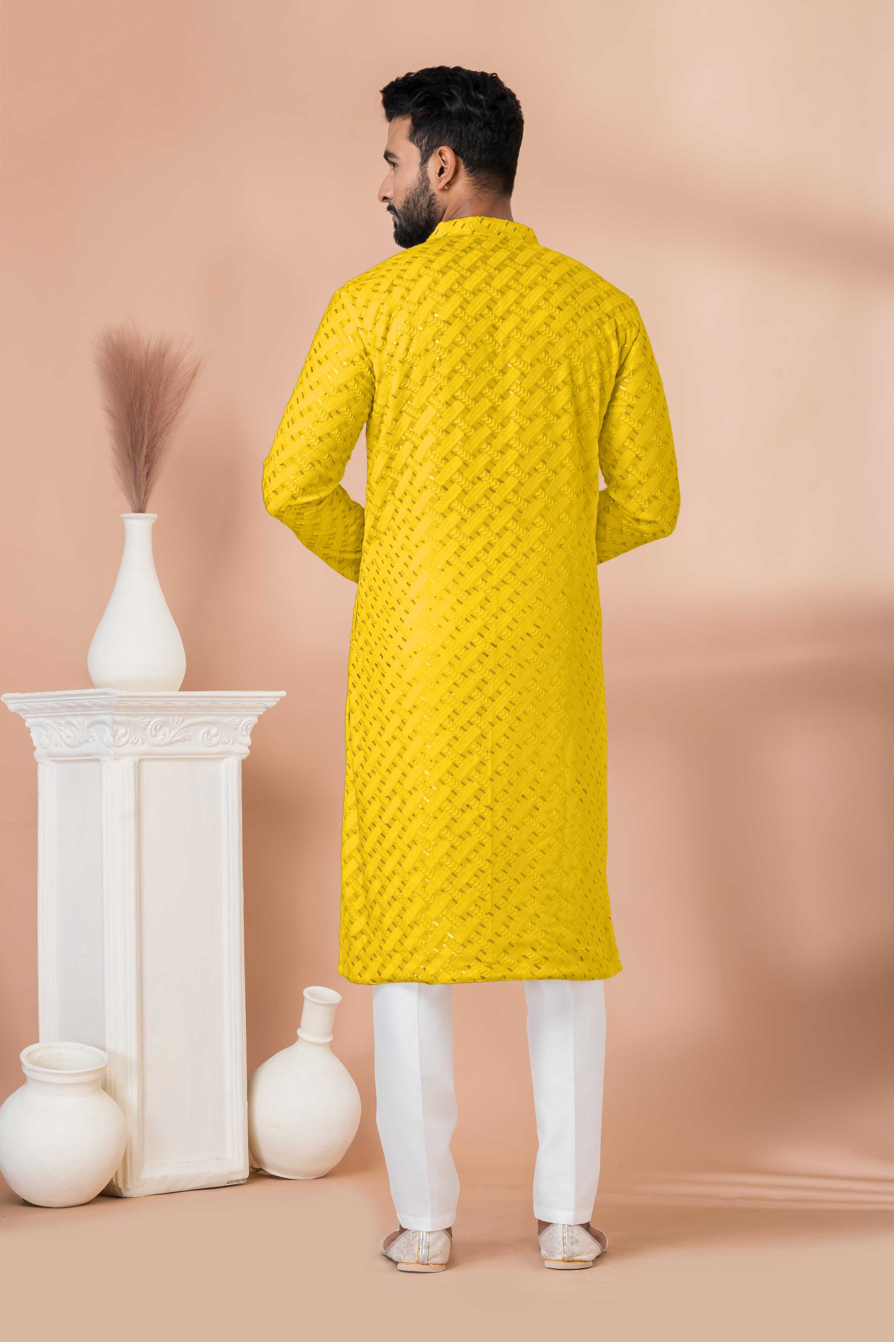 Ynf Georgette RIN223 3301 Y-1 Mens Wear Wholesale Mens Kurtas Mens Kurta Pyjama Men Wedding kurta Manufacturer