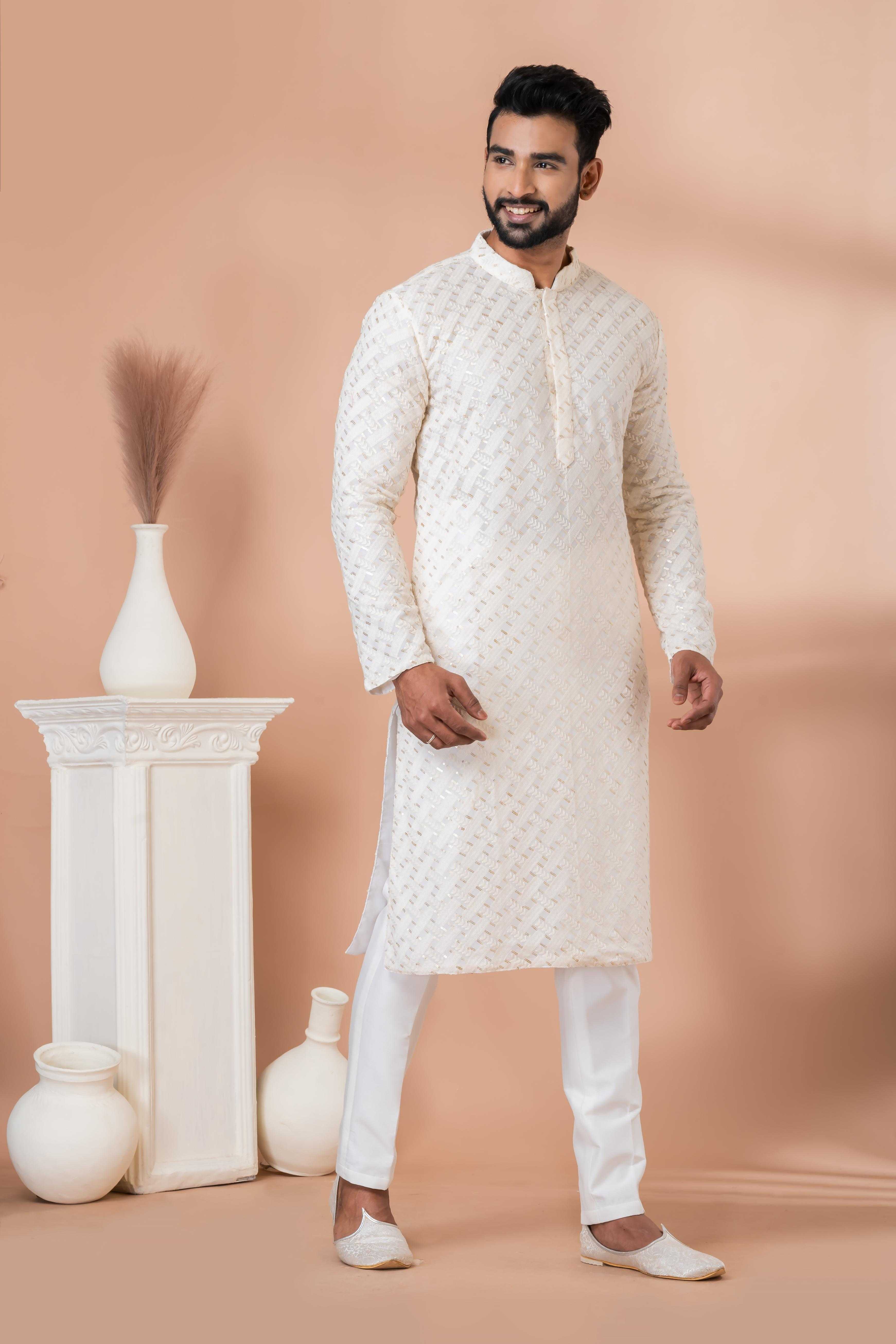 Ynf Georgette RIN223 3301B Mens Wear Festive Collections Wholesale Mens Kurtas Mens Kurta Pyjama Onam Collections Manufacturer