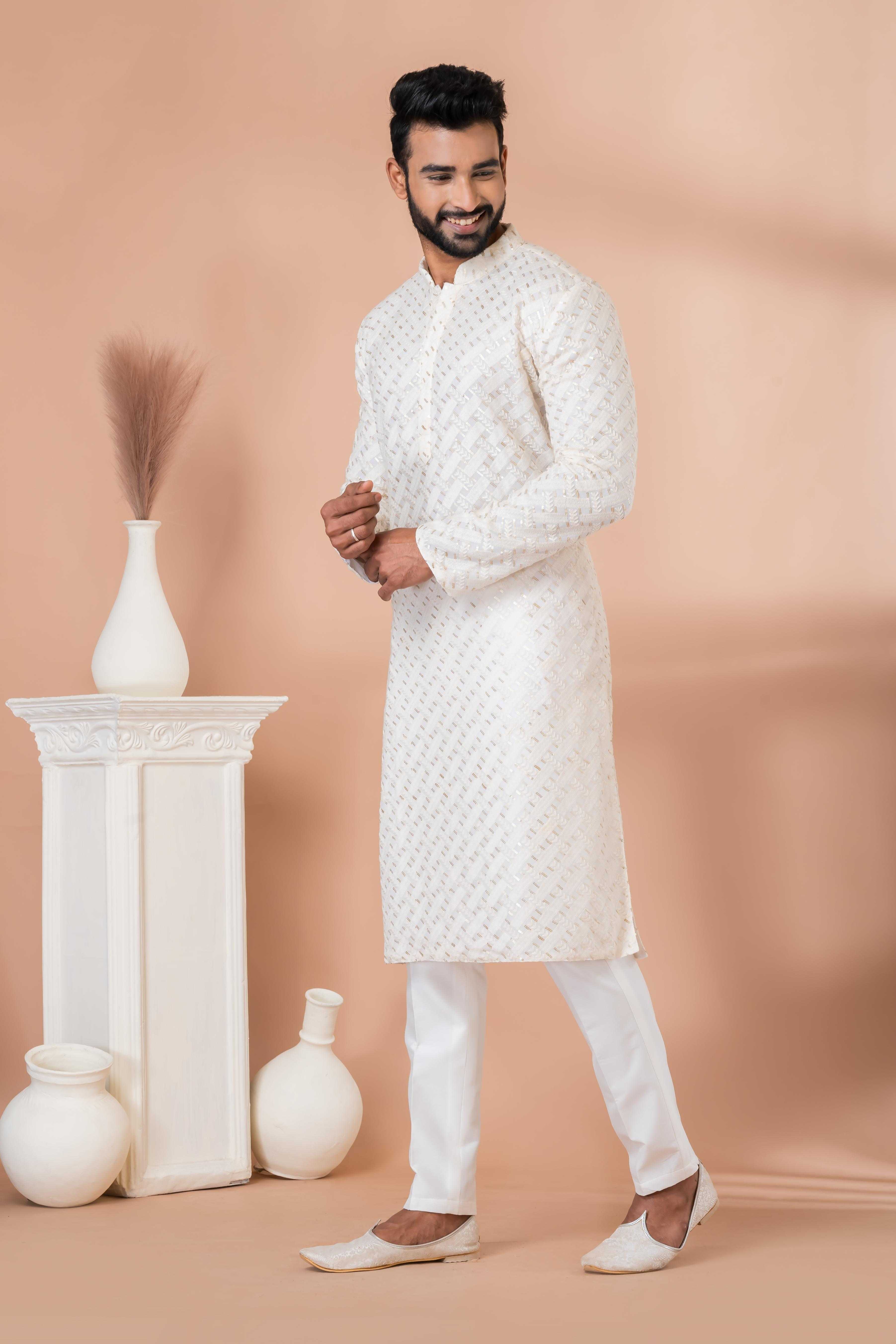 Ynf Georgette RIN223 3301B Mens Wear Festive Collections Wholesale Mens Kurtas Mens Kurta Pyjama Onam Collections Manufacturer