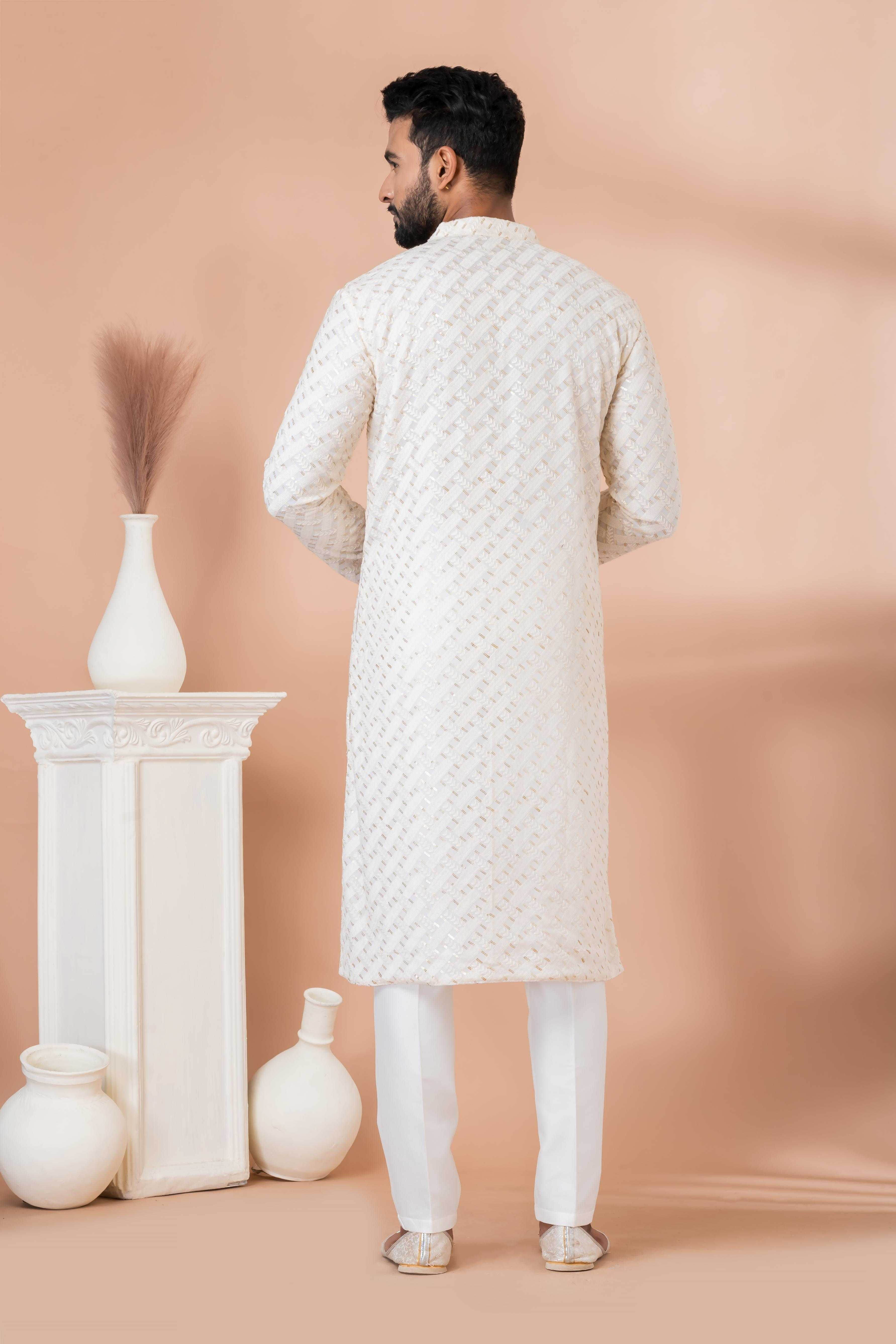 Ynf Georgette RIN223 3301B Mens Wear Festive Collections Wholesale Mens Kurtas Mens Kurta Pyjama Onam Collections Manufacturer