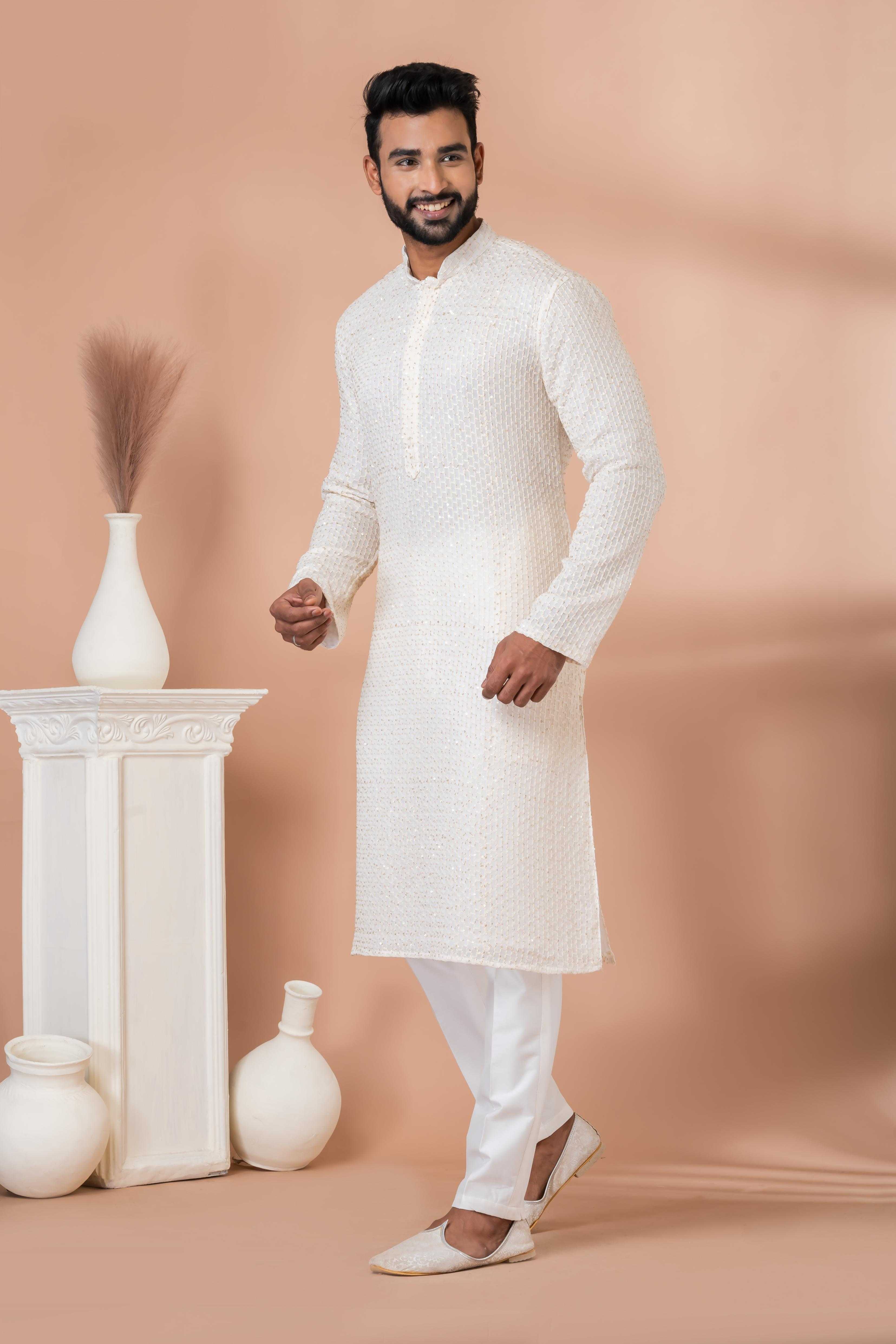 Ynf Georgette RIN223 3302A Mens Wear Festive Collections Wholesale Mens Kurtas Mens Kurta Pyjama Onam Collections Manufacturer