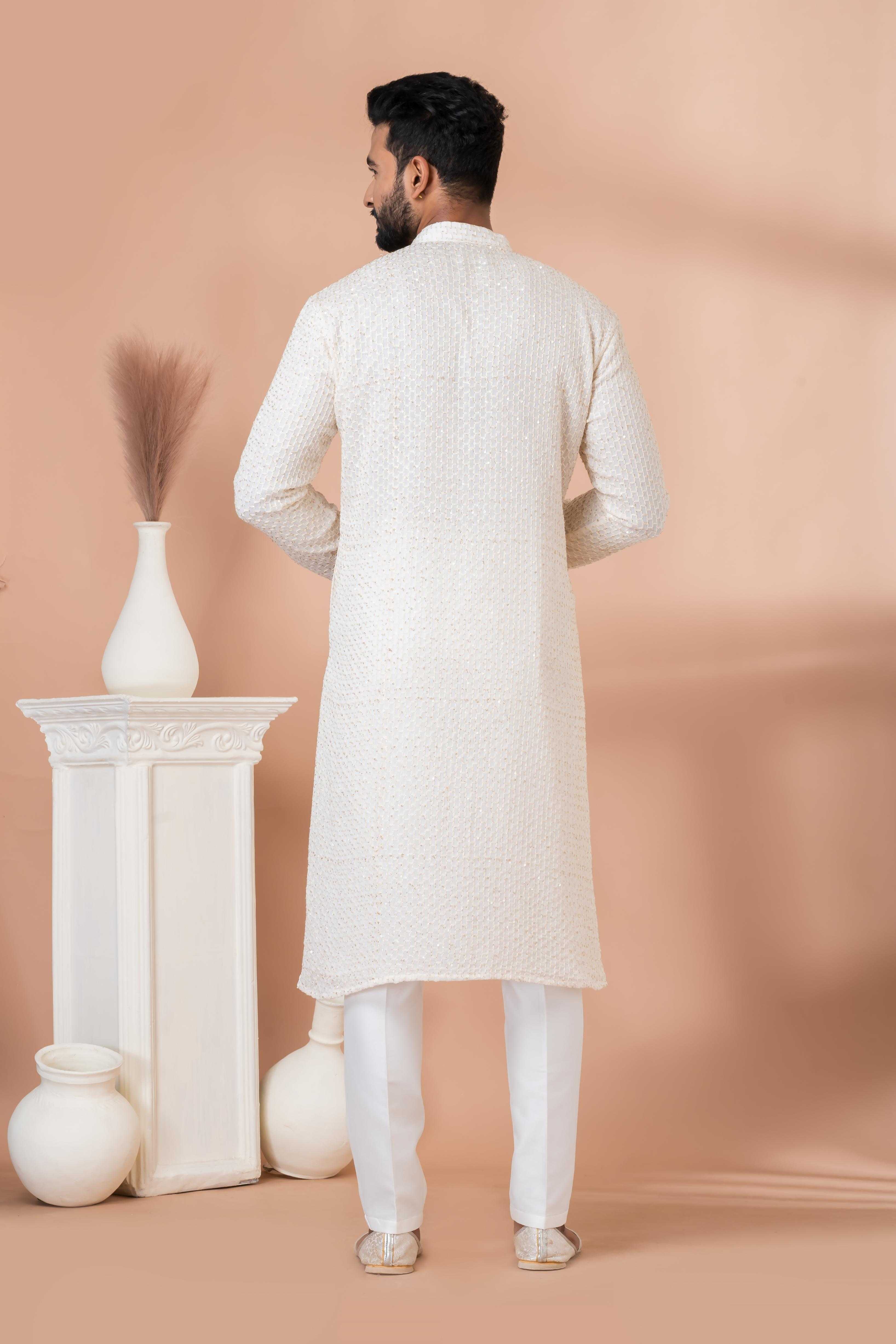 Ynf Georgette RIN223 3302A Mens Wear Festive Collections Wholesale Mens Kurtas Mens Kurta Pyjama Onam Collections Manufacturer