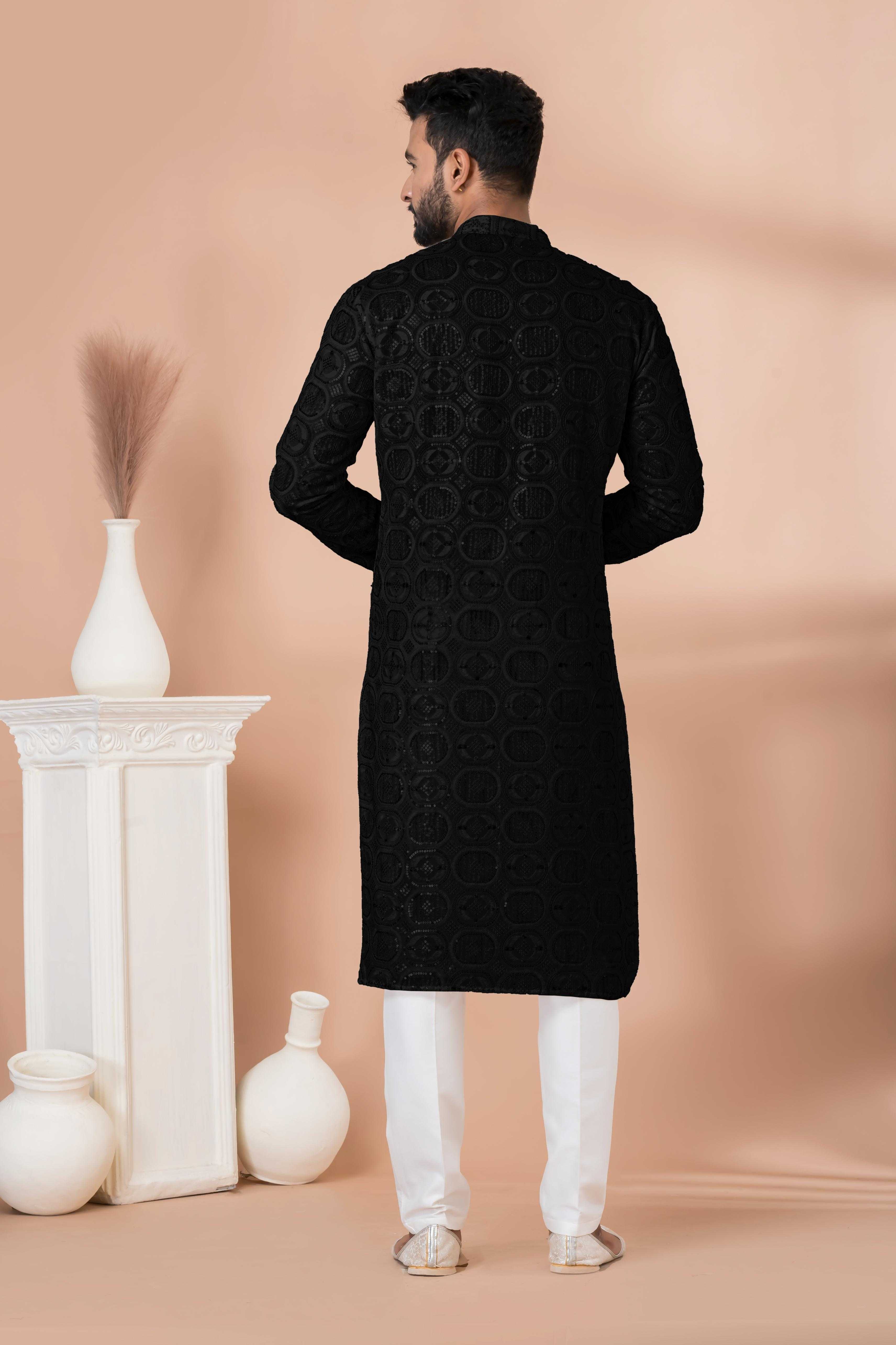 Ynf Georgette RIN223 3305B-A Mens Wear Wholesale Mens Kurtas Mens Kurta Pyjama Men Wedding kurta Manufacturer