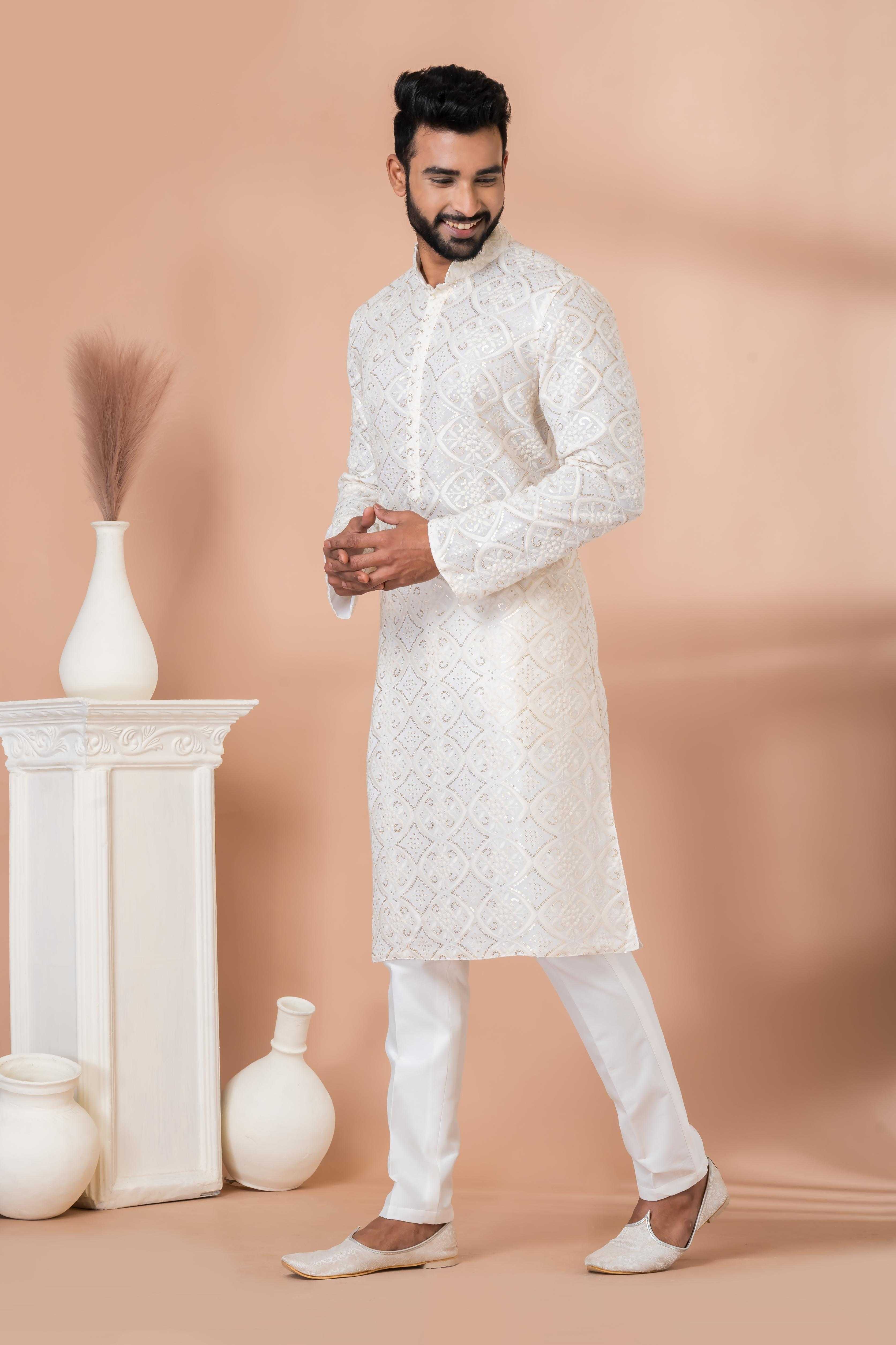 Ynf Georgette RIN223 3306B Mens Wear Festive Collections Wholesale Mens Kurtas Mens Kurta Pyjama Onam Collections Manufacturer