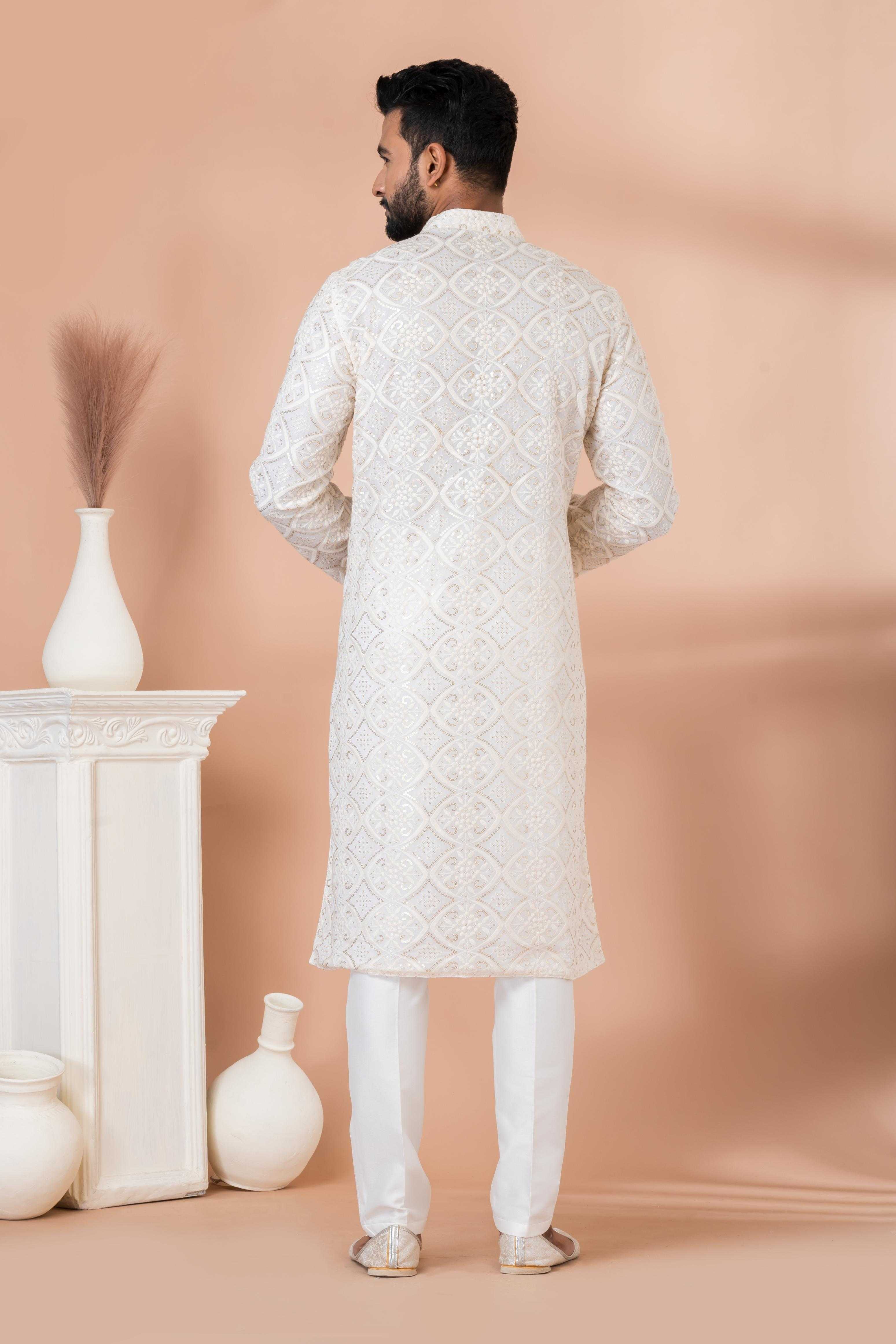 Ynf Georgette RIN223 3306B Mens Wear Festive Collections Wholesale Mens Kurtas Mens Kurta Pyjama Onam Collections Manufacturer