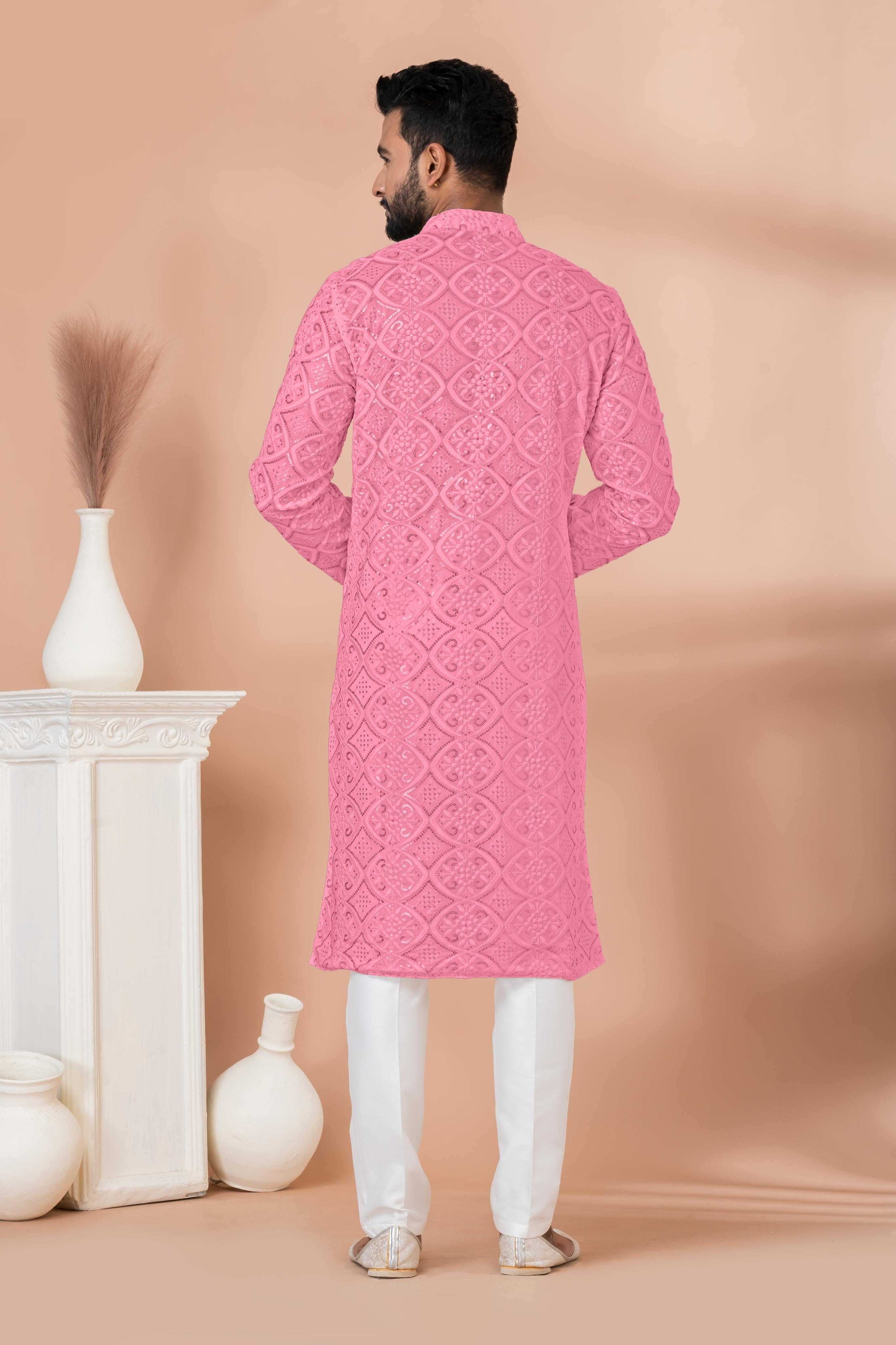 Ynf Georgette RIN223 3306F-A Mens Wear Wholesale Mens Kurtas Mens Kurta Pyjama Men Wedding kurta Manufacturer
