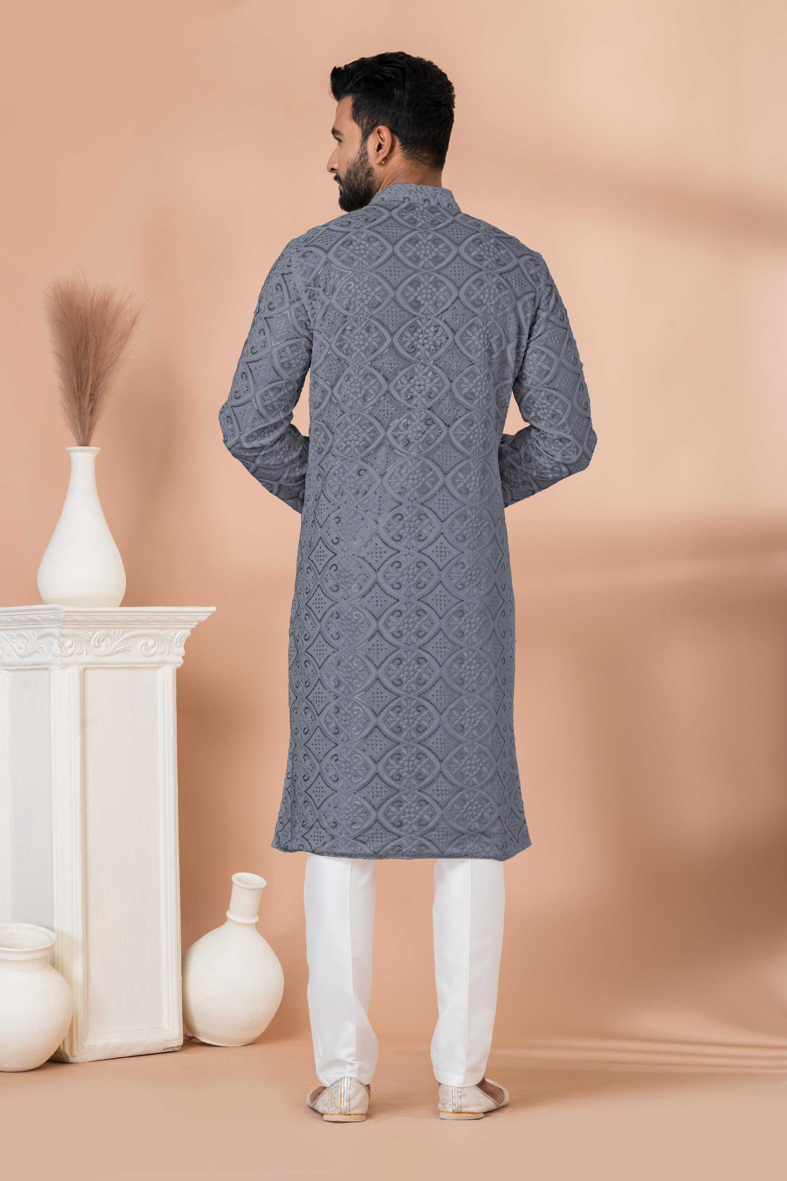 Ynf Georgette RIN223 3306G-A Mens Wear Wholesale Mens Kurtas Mens Kurta Pyjama Men Wedding kurta Manufacturer
