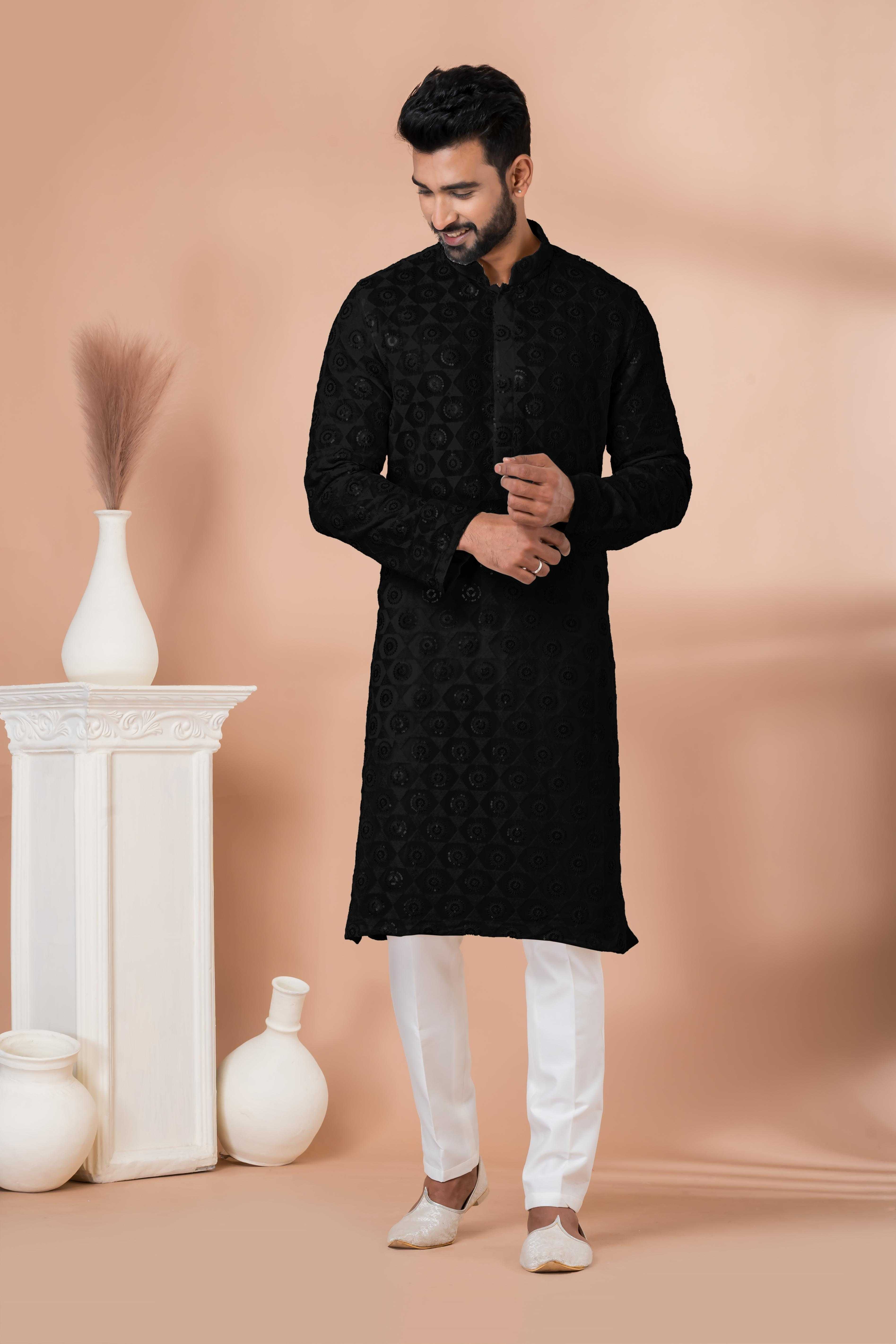 Ynf Georgette RIN223 3307 B Mens Wear Wholesale Mens Kurtas Mens Kurta Pyjama Men Wedding kurta Manufacturer