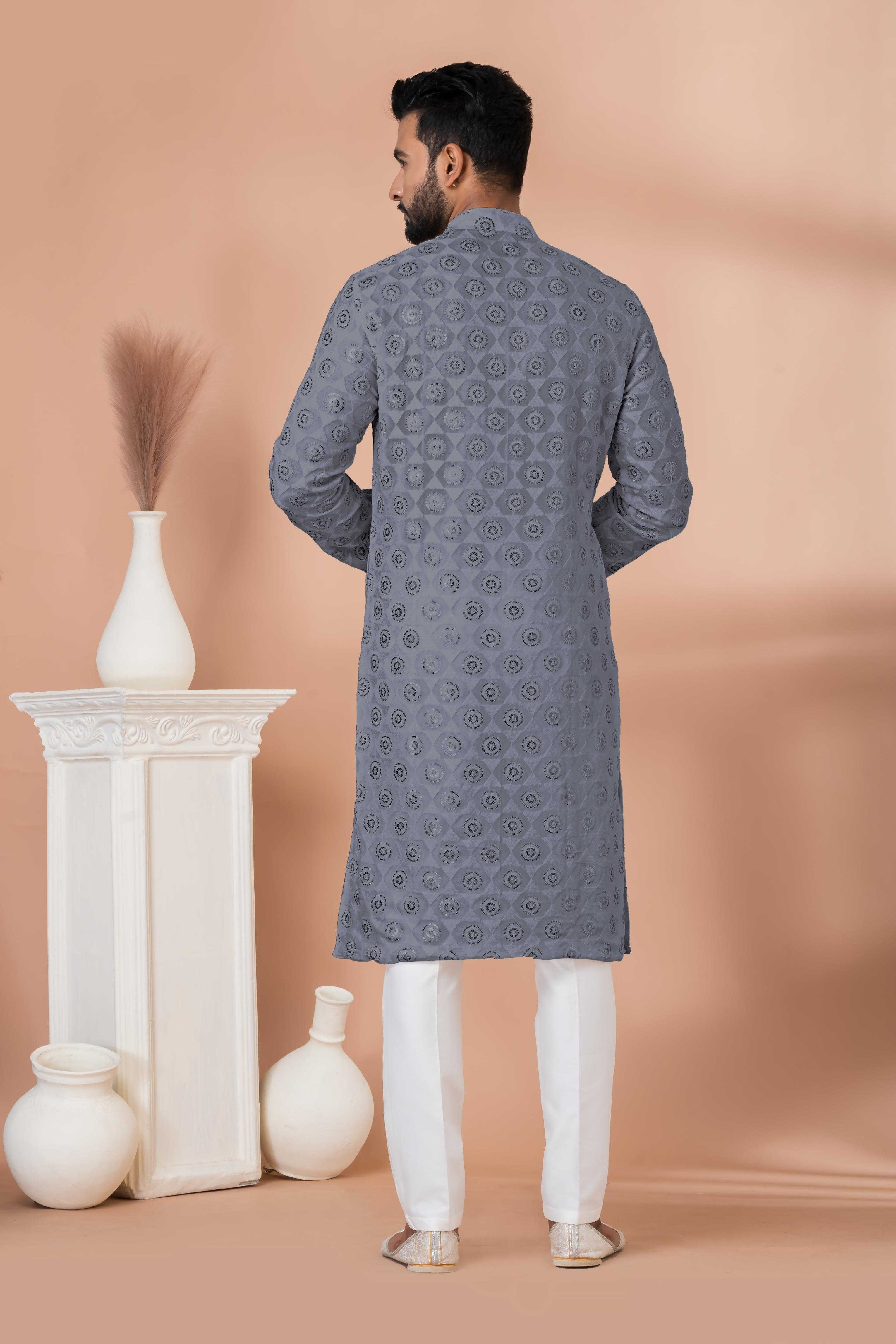 Ynf Georgette RIN223 3307 G-1 Mens Wear Wholesale Mens Kurtas Mens Kurta Pyjama Men Wedding kurta Manufacturer