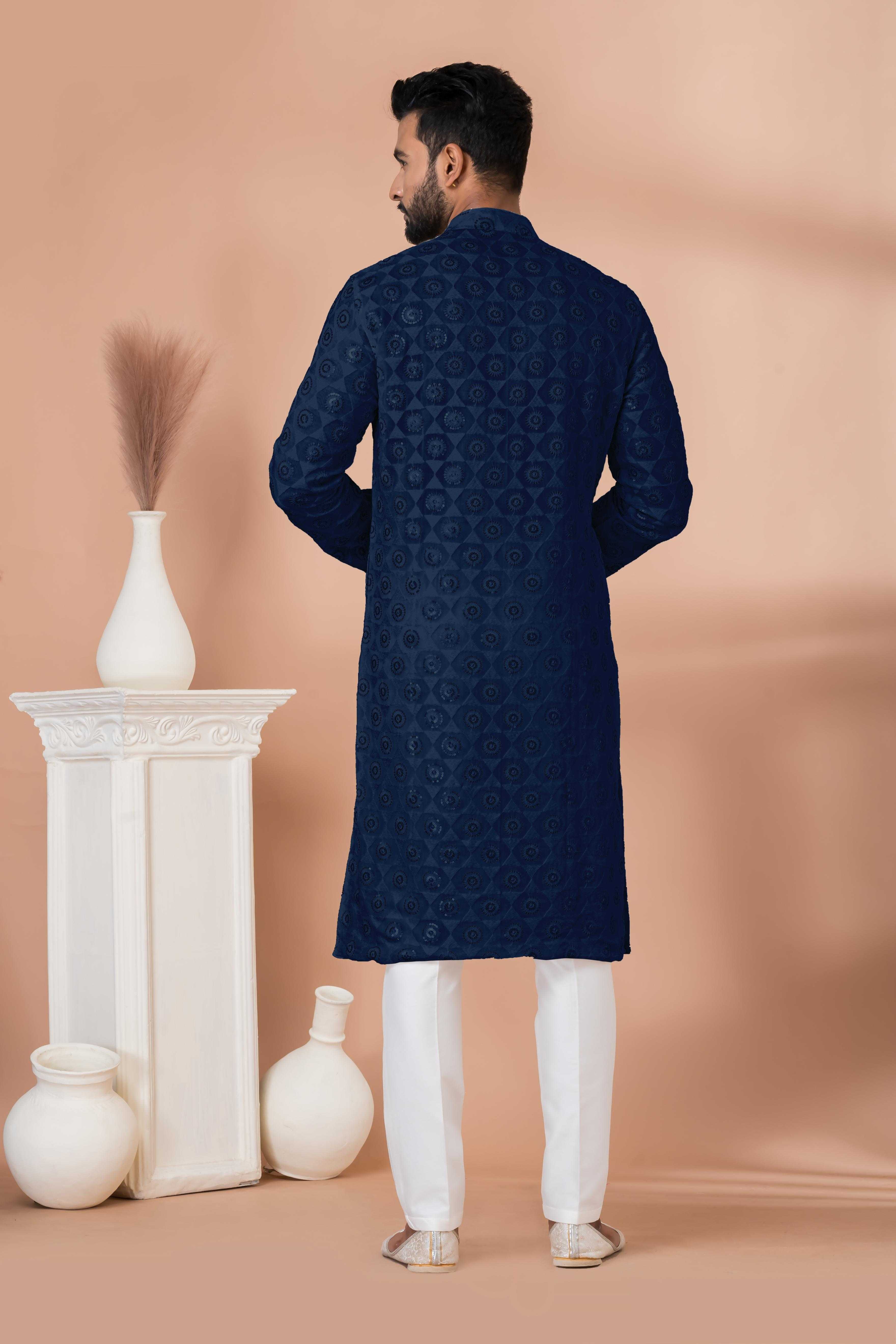 Ynf Georgette RIN223 3307 N-1 Mens Wear Wholesale Mens Kurtas Mens Kurta Pyjama Men Wedding kurta Manufacturer