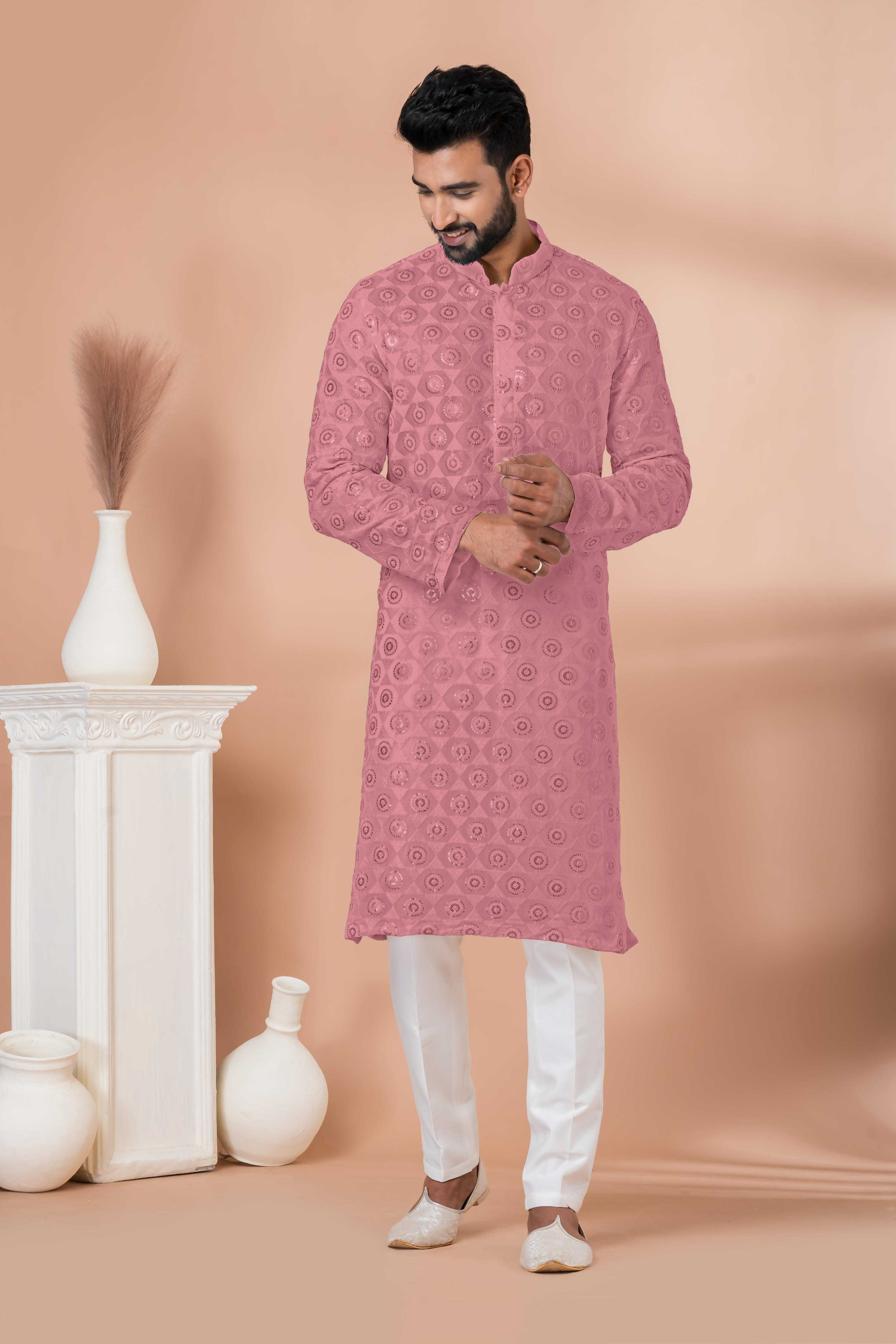 Ynf Georgette RIN223 3307 P Mens Wear Wholesale Mens Kurtas Mens Kurta Pyjama Men Wedding kurta Manufacturer