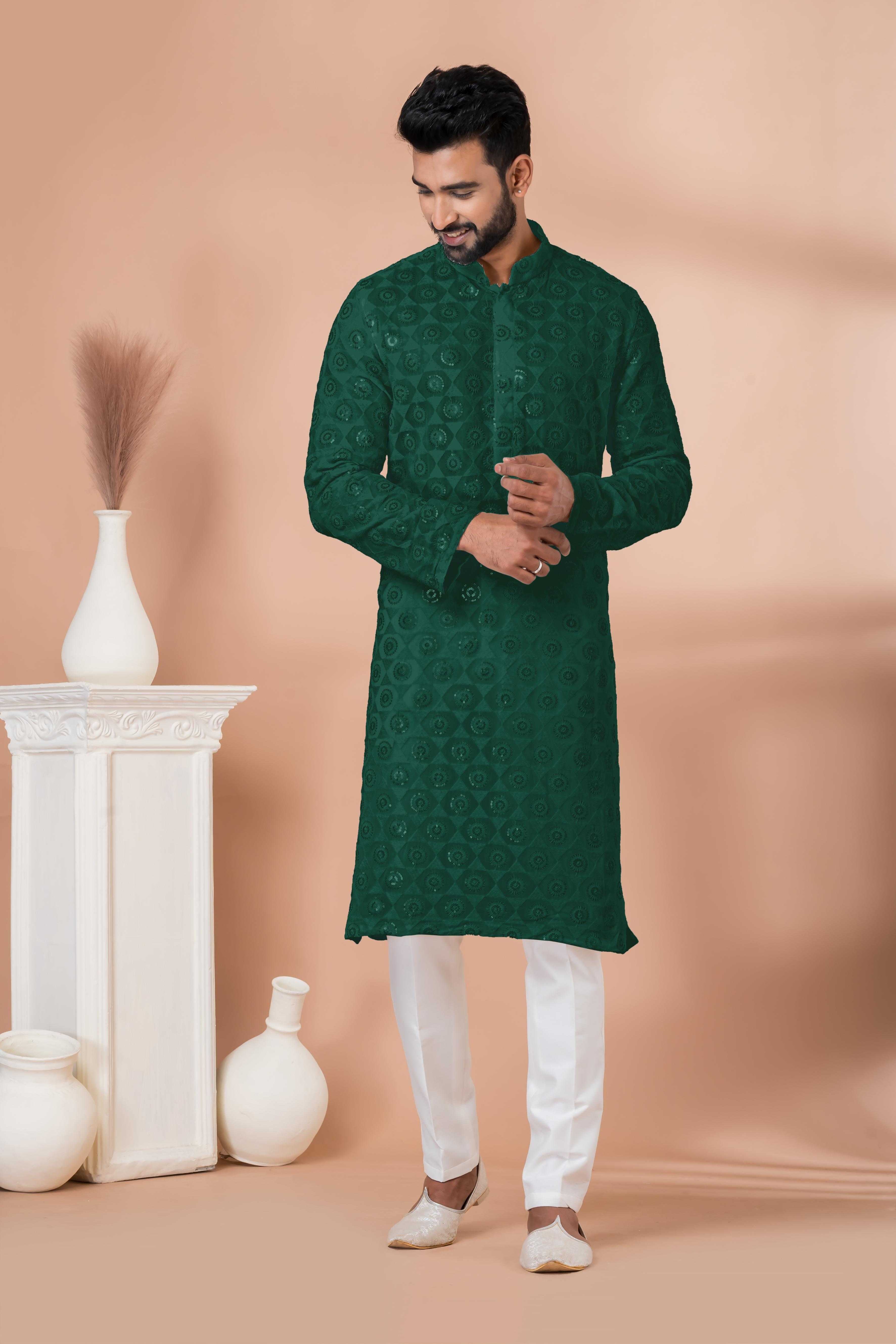 Ynf Georgette RIN223 3307 R Mens Wear Wholesale Mens Kurtas Mens Kurta Pyjama Men Wedding kurta Manufacturer