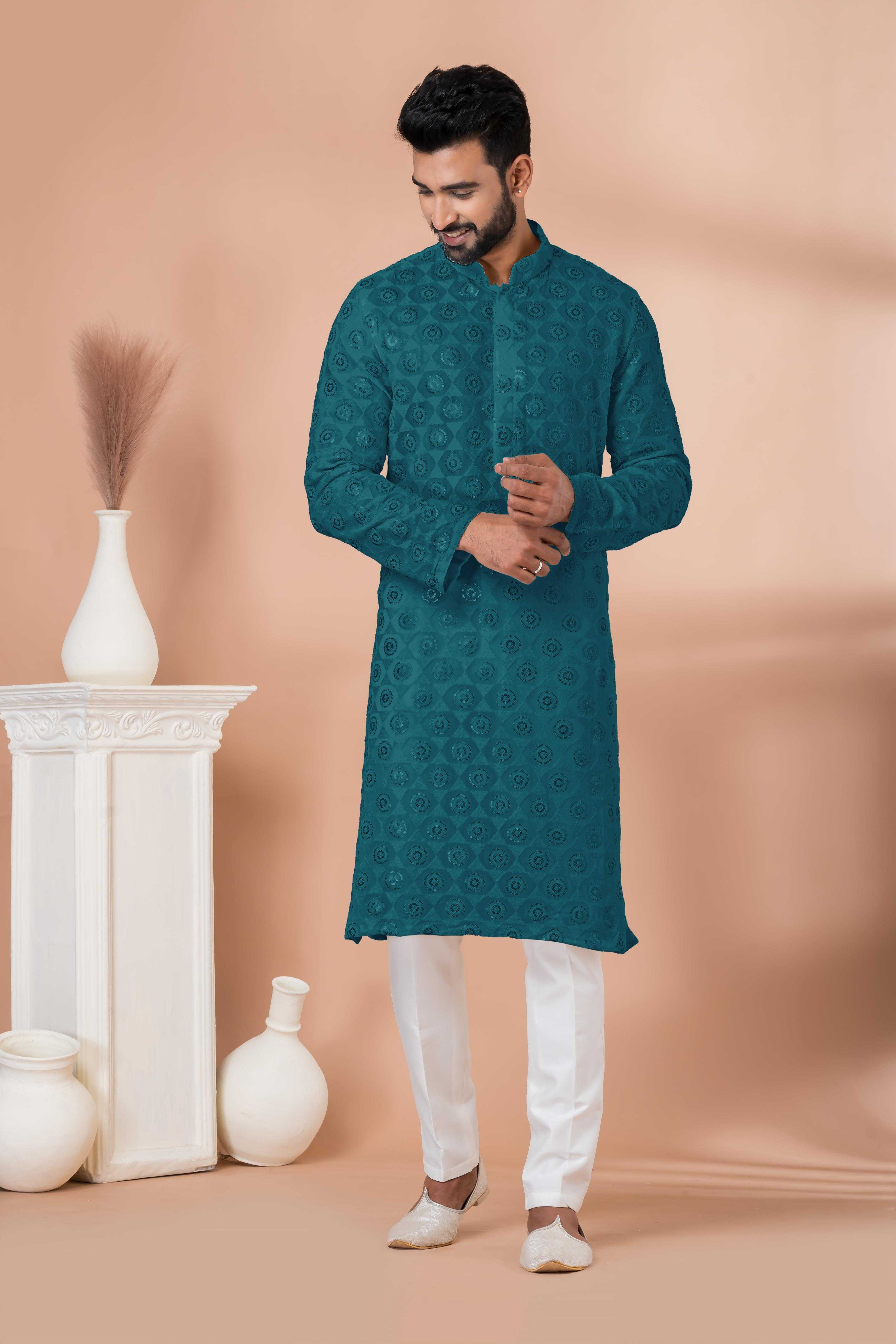 Ynf Georgette RIN223 3307 T Mens Wear Wholesale Mens Kurtas Mens Kurta Pyjama Men Wedding kurta Manufacturer