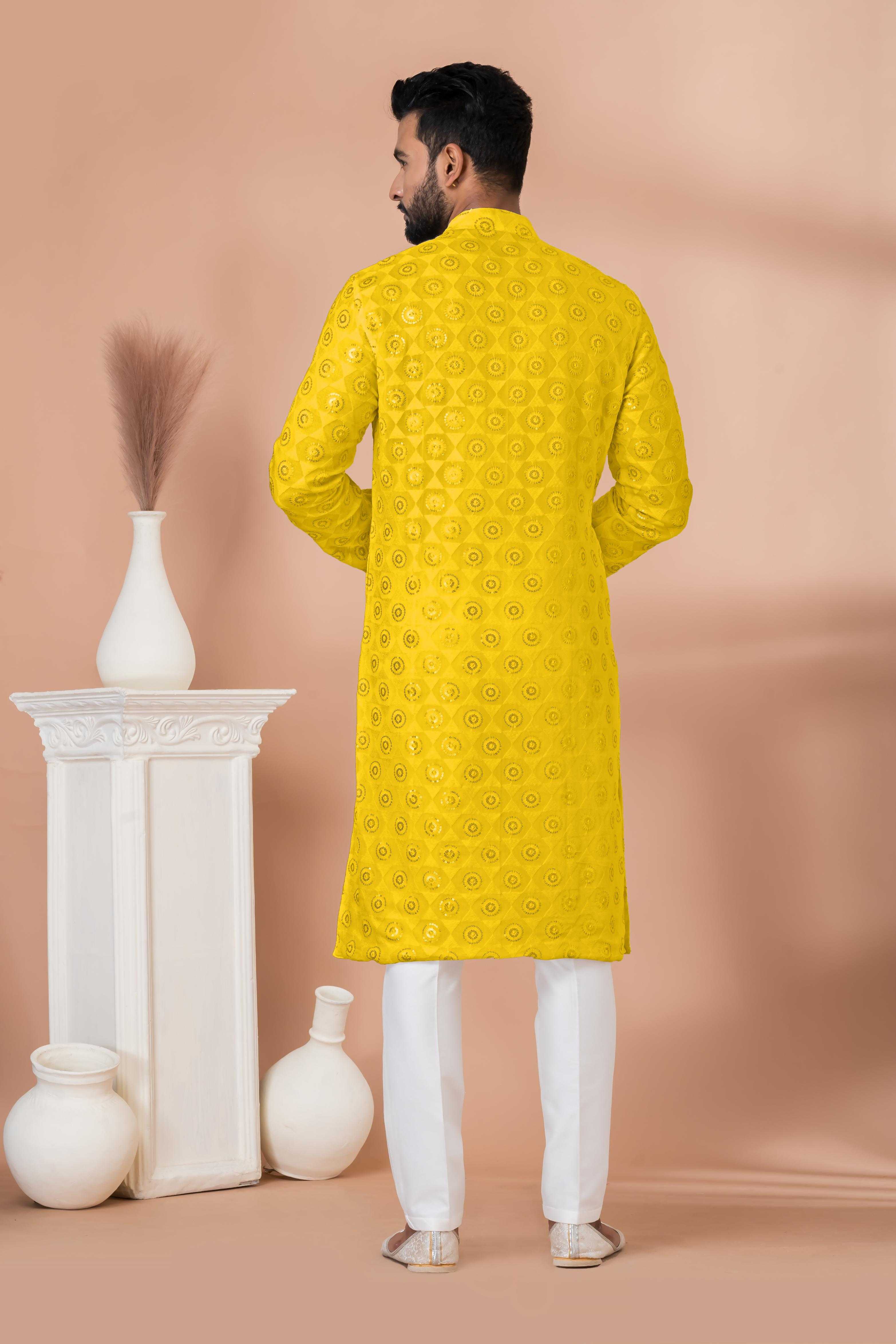 Ynf Georgette RIN223 3307 Y-1 Mens Wear Wholesale Mens Kurtas Mens Kurta Pyjama Men Wedding kurta Manufacturer
