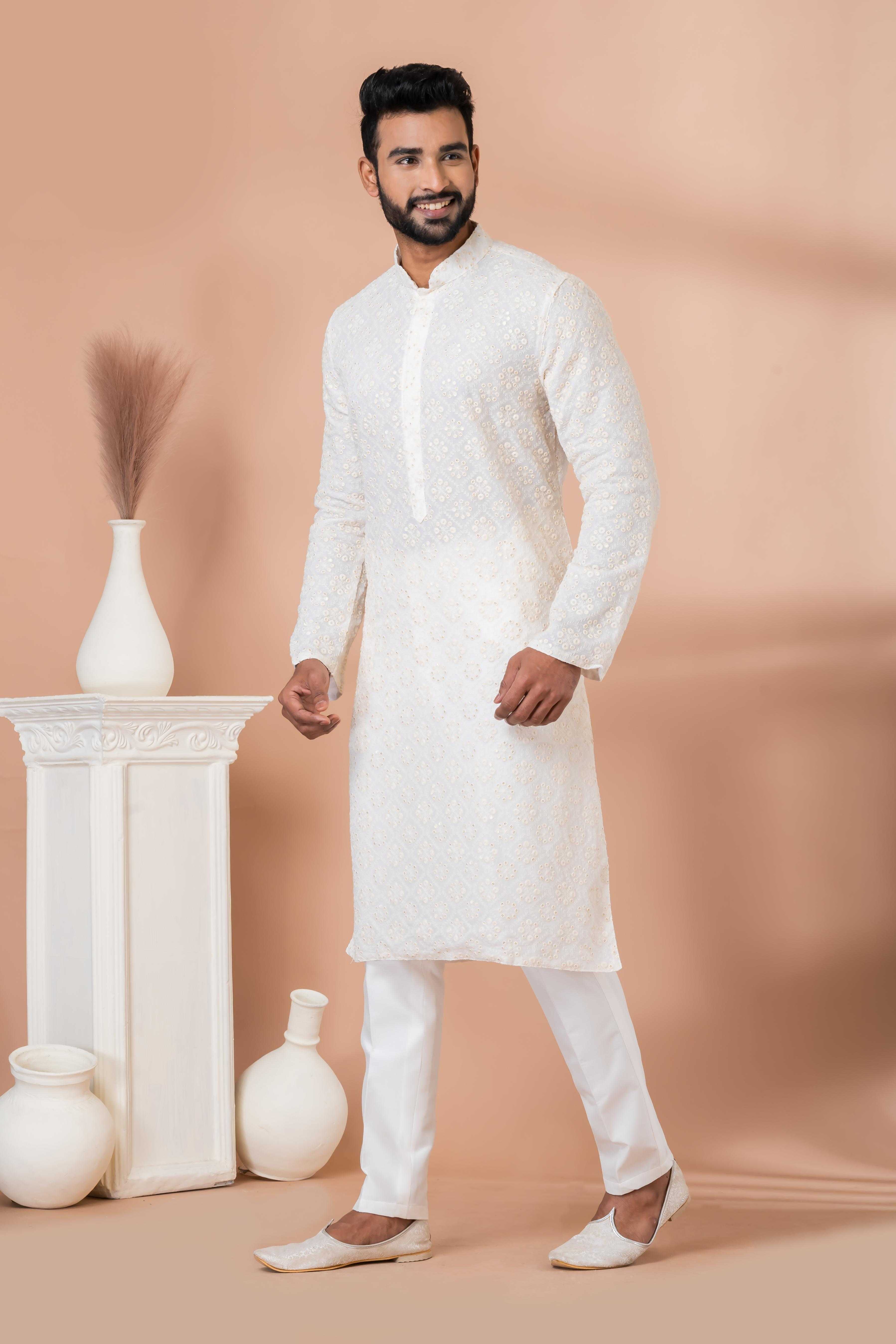 Ynf Georgette RIN223 3308A Mens Wear Festive Collections Wholesale Mens Kurtas Mens Kurta Pyjama Onam Collections Manufacturer