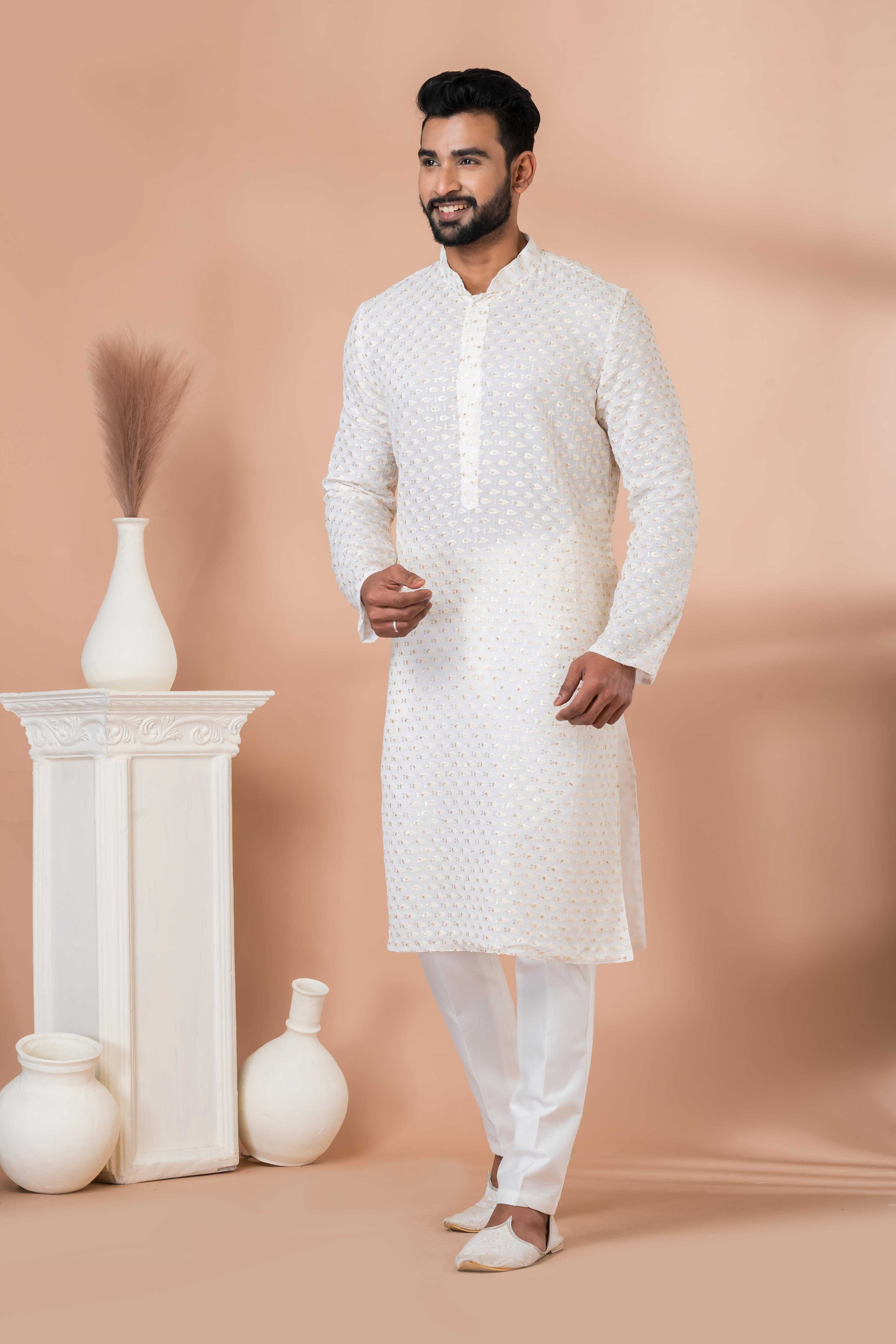 Ynf Georgette RIN223 3310B Mens Wear Festive Collections Wholesale Mens Kurtas Mens Kurta Pyjama Onam Collections Manufacturer