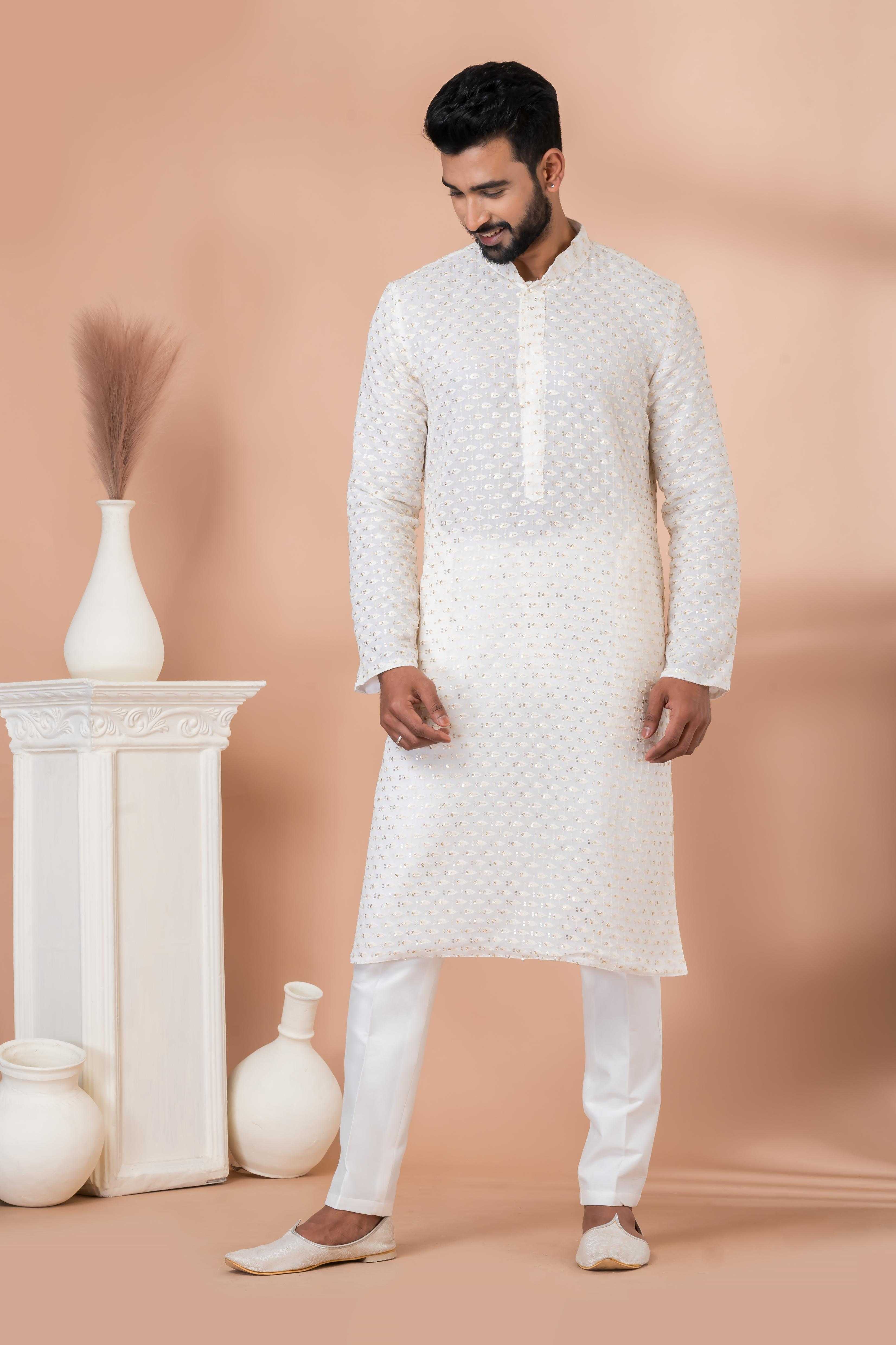 Ynf Georgette RIN223 3310B Mens Wear Festive Collections Wholesale Mens Kurtas Mens Kurta Pyjama Onam Collections Manufacturer