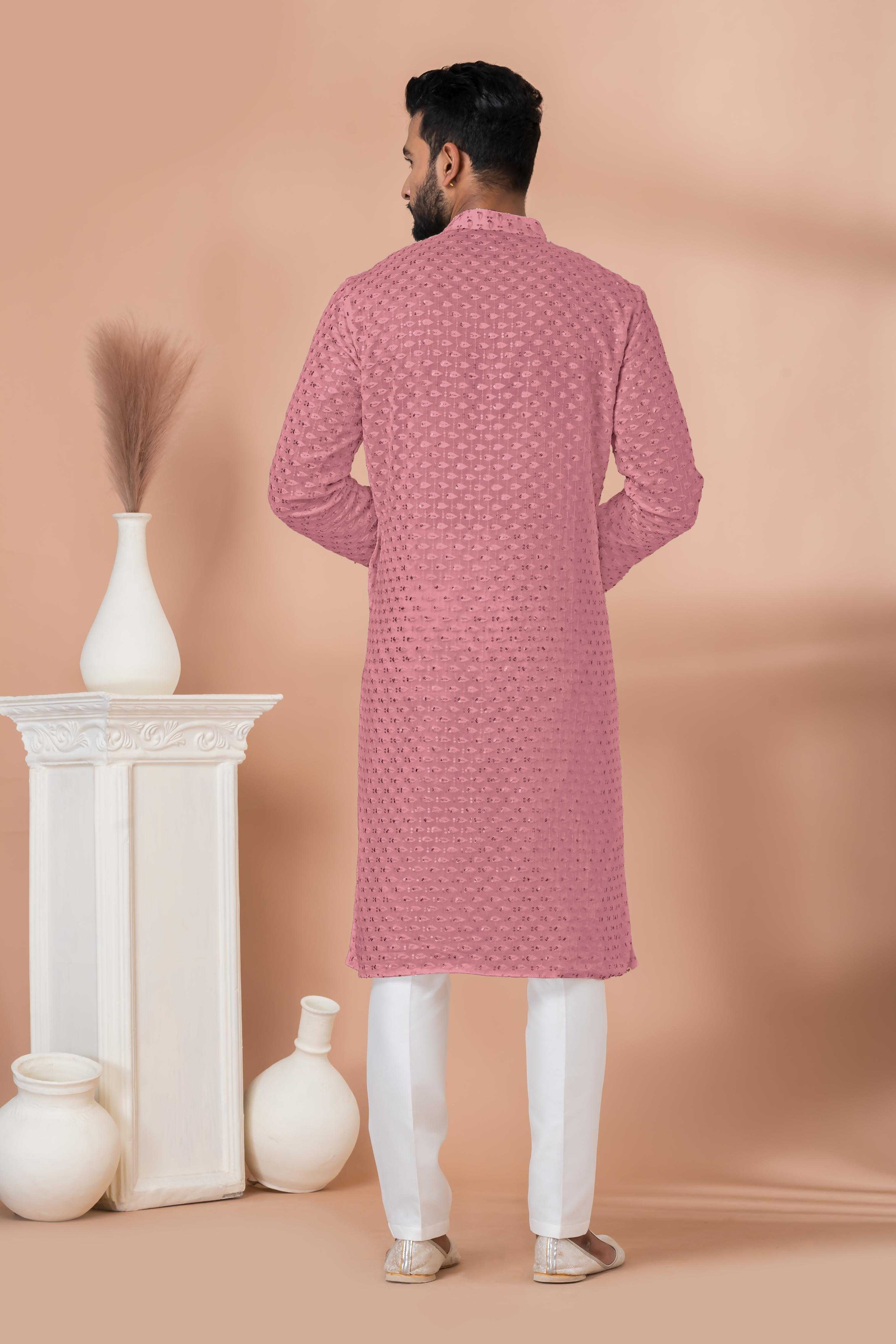 Ynf Georgette RIN223 3310P-B Mens Wear Wholesale Mens Kurtas Mens Kurta Pyjama Men Wedding kurta Manufacturer