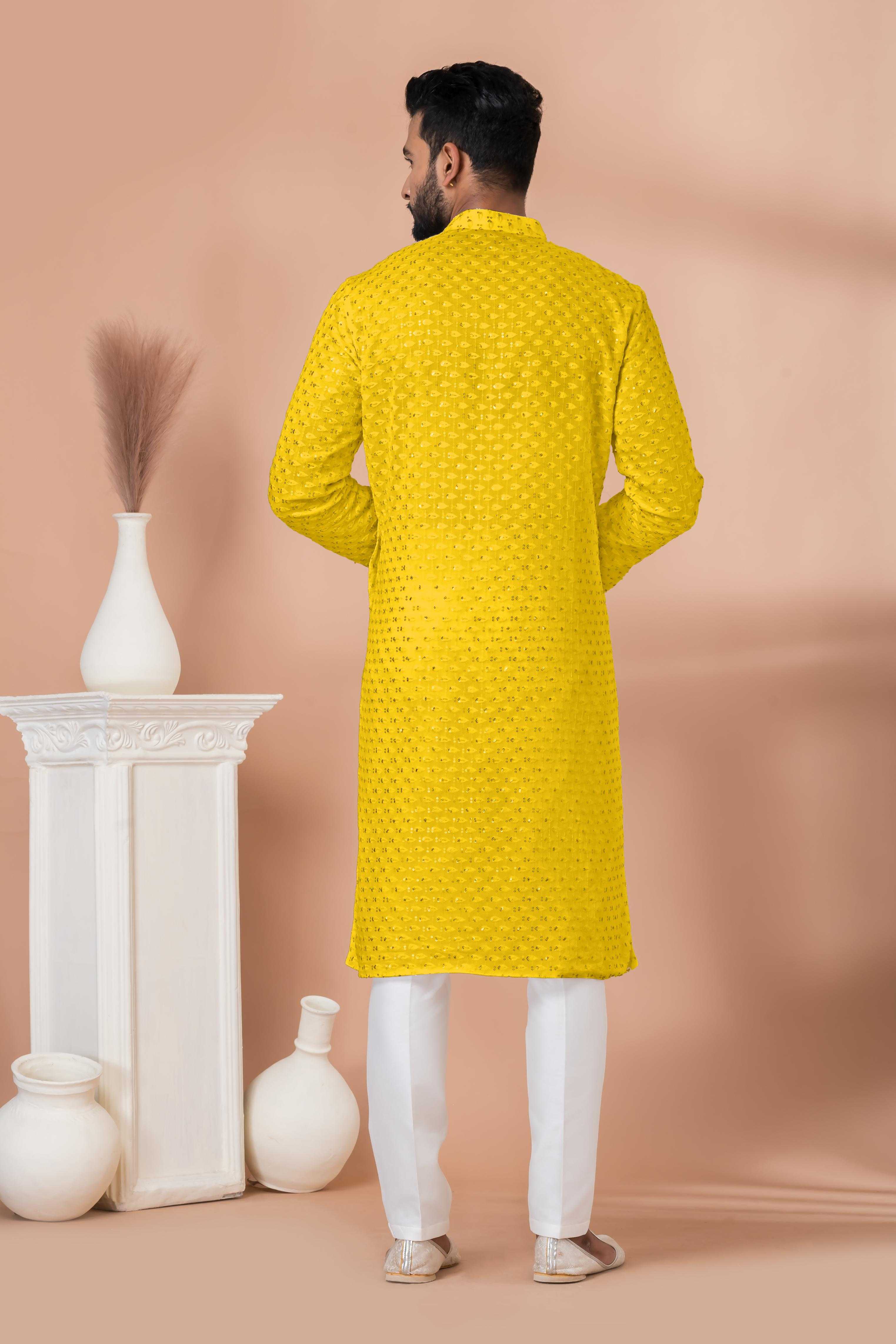 Ynf Georgette RIN223 3310Y-B Mens Wear Wholesale Mens Kurtas Mens Kurta Pyjama Men Wedding kurta Manufacturer