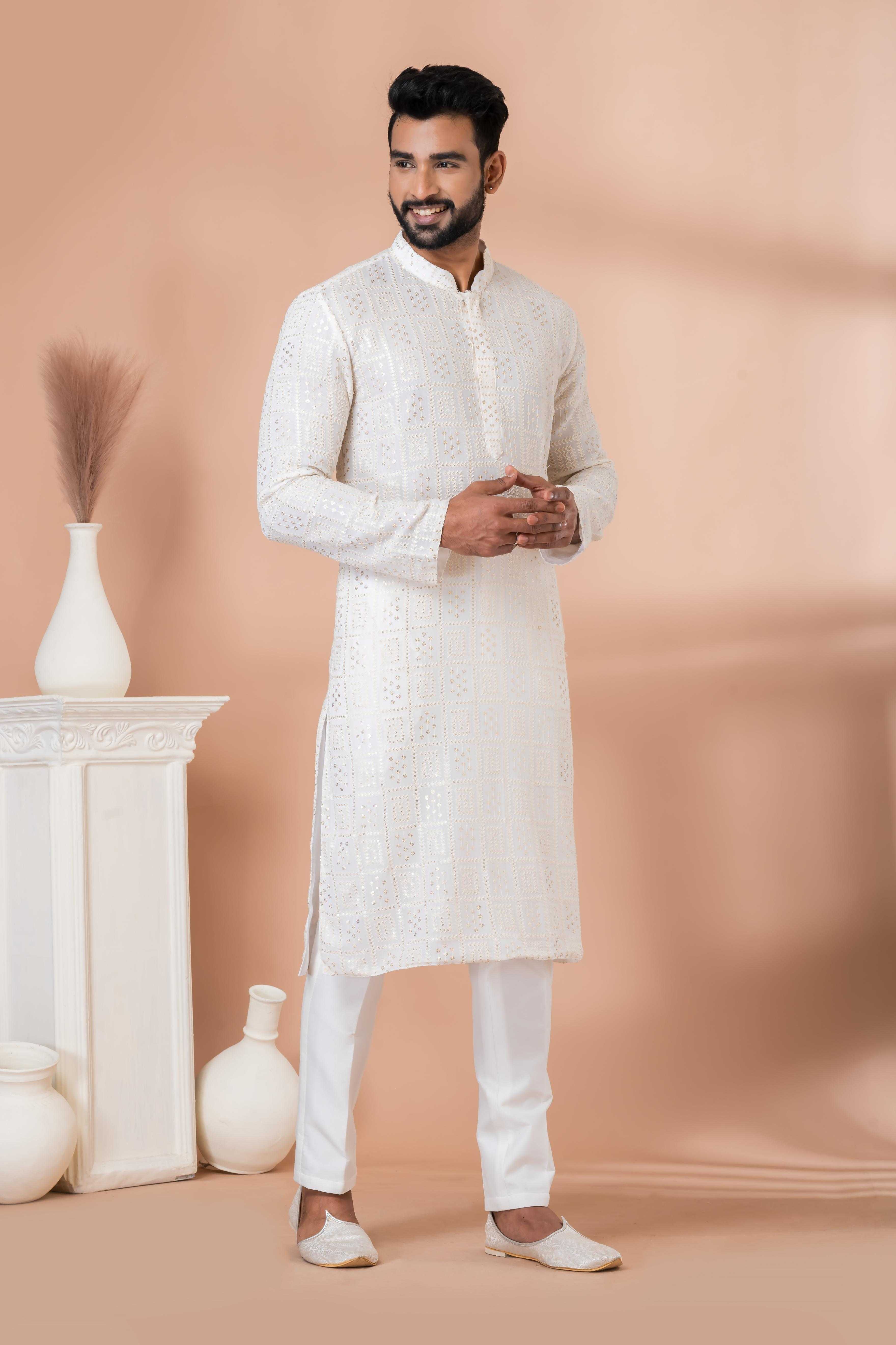Ynf Georgette RIN223 3311A Mens Wear Festive Collections Wholesale Mens Kurtas Mens Kurta Pyjama Onam Collections Manufacturer