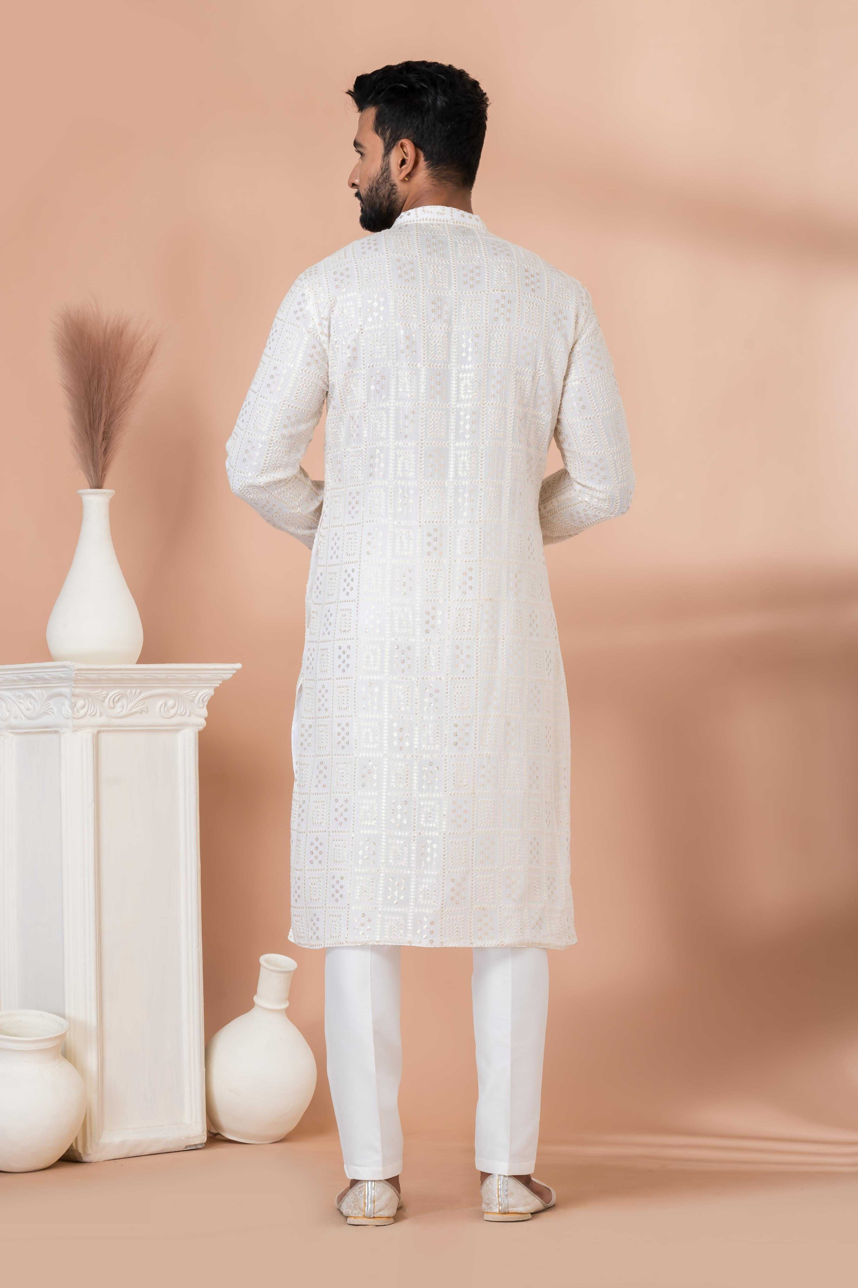Ynf Georgette RIN223 3311A Mens Wear Festive Collections Wholesale Mens Kurtas Mens Kurta Pyjama Onam Collections Manufacturer