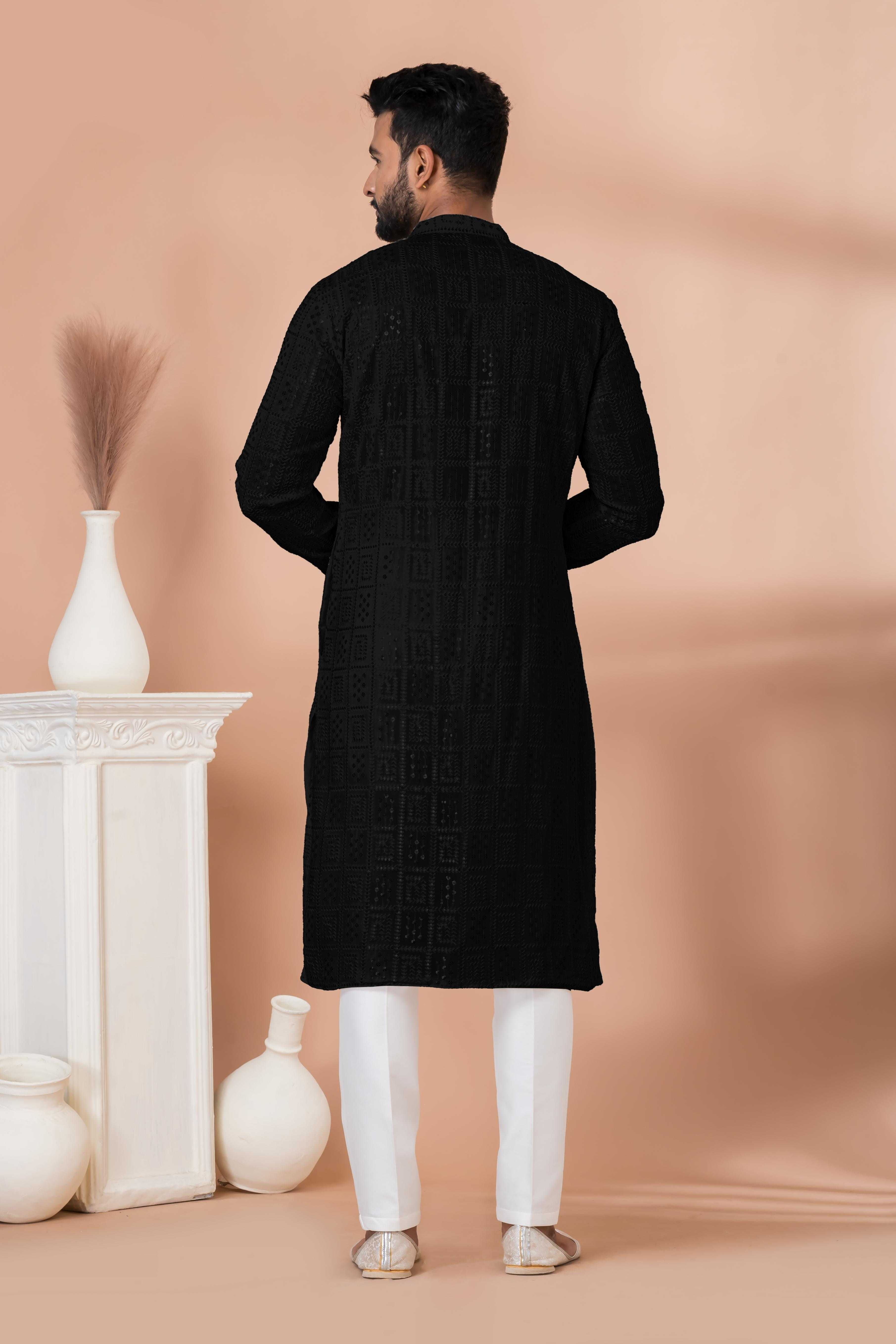 Ynf Georgette RIN223 3311B-A Mens Wear Wholesale Mens Kurtas Mens Kurta Pyjama Men Wedding kurta Manufacturer