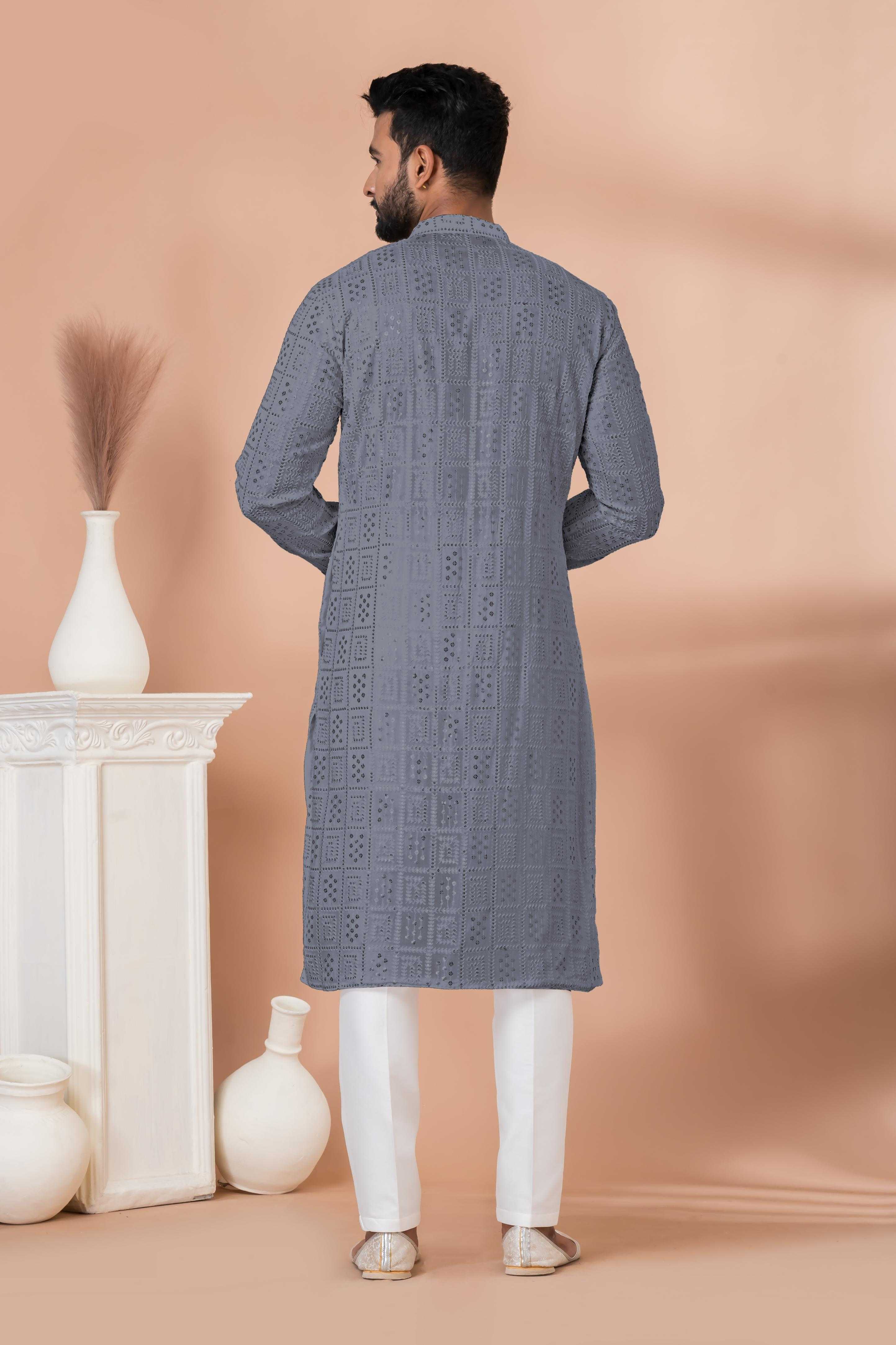 Ynf Georgette RIN223 3311G-A Mens Wear Wholesale Mens Kurtas Mens Kurta Pyjama Men Wedding kurta Manufacturer