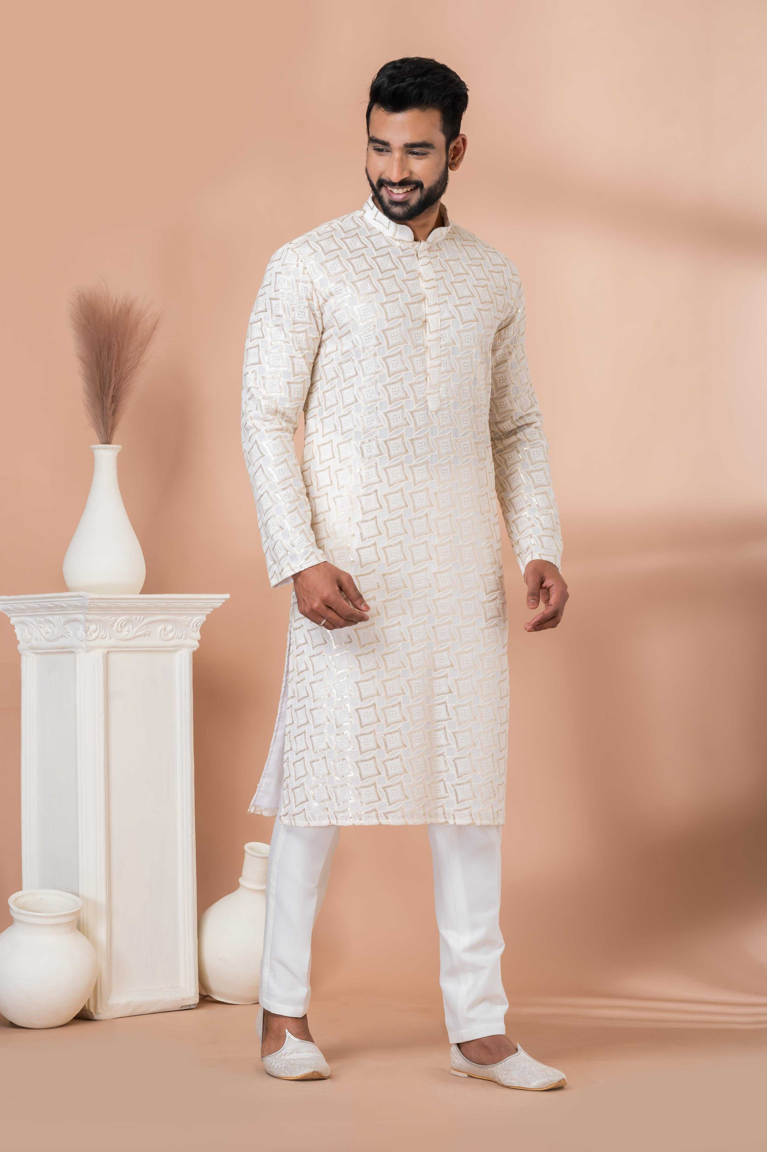Ynf Georgette RIN223 3312B Mens Wear Festive Collections Wholesale Mens Kurtas Mens Kurta Pyjama Onam Collections Manufacturer