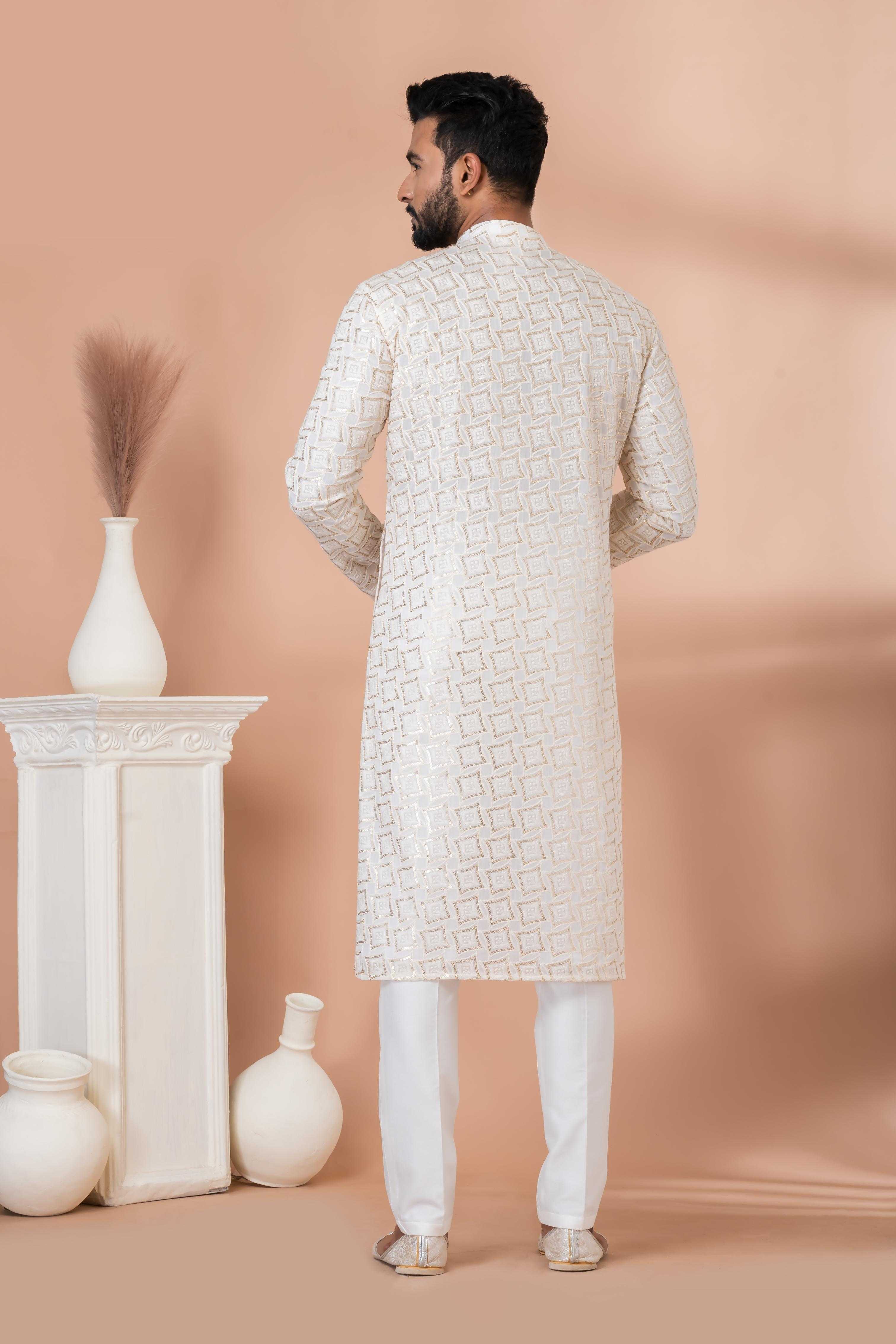 Ynf Georgette RIN223 3312B Mens Wear Festive Collections Wholesale Mens Kurtas Mens Kurta Pyjama Onam Collections Manufacturer
