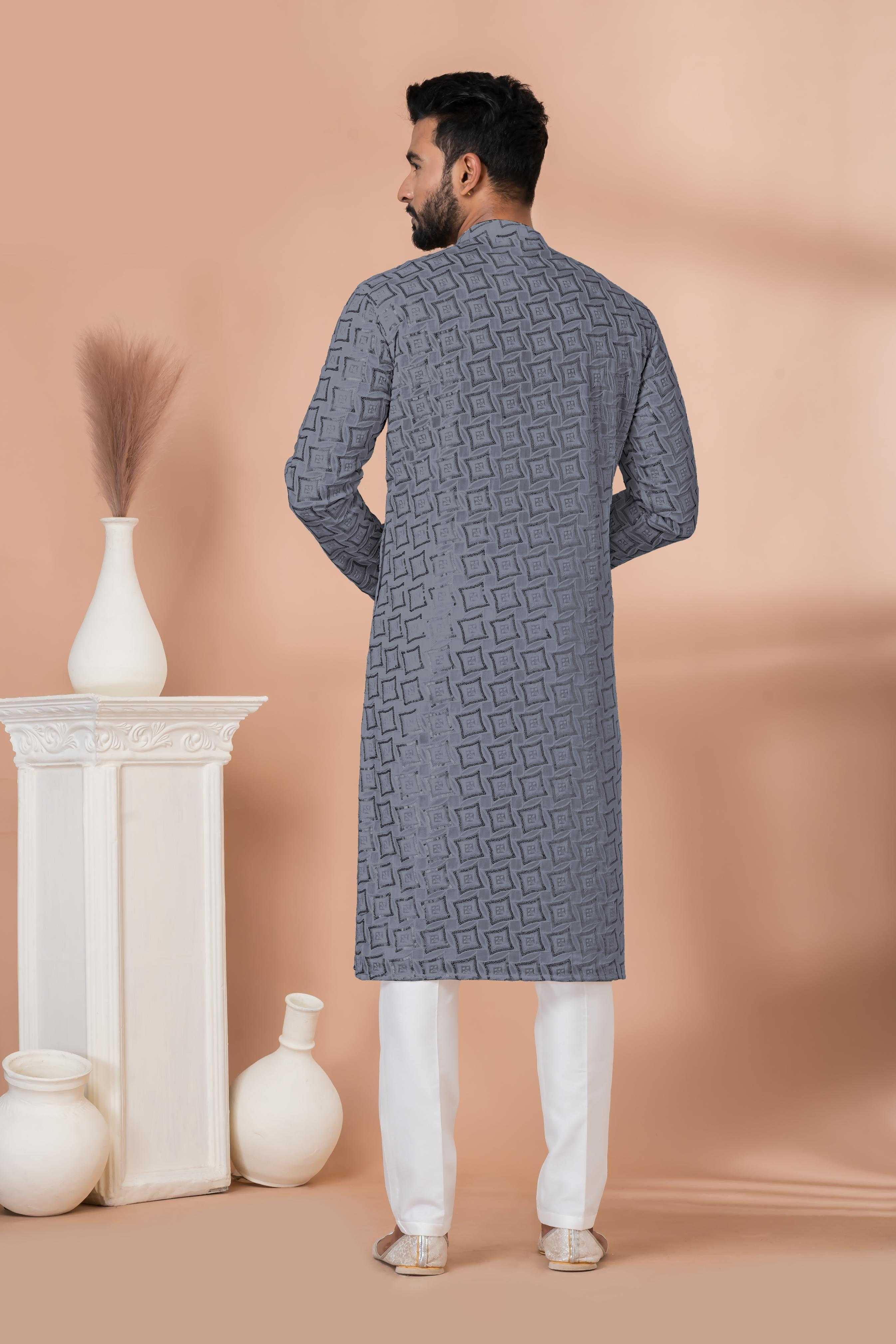 Ynf Georgette RIN223 3312G-A Mens Wear Wholesale Mens Kurtas Mens Kurta Pyjama Men Wedding kurta Manufacturer