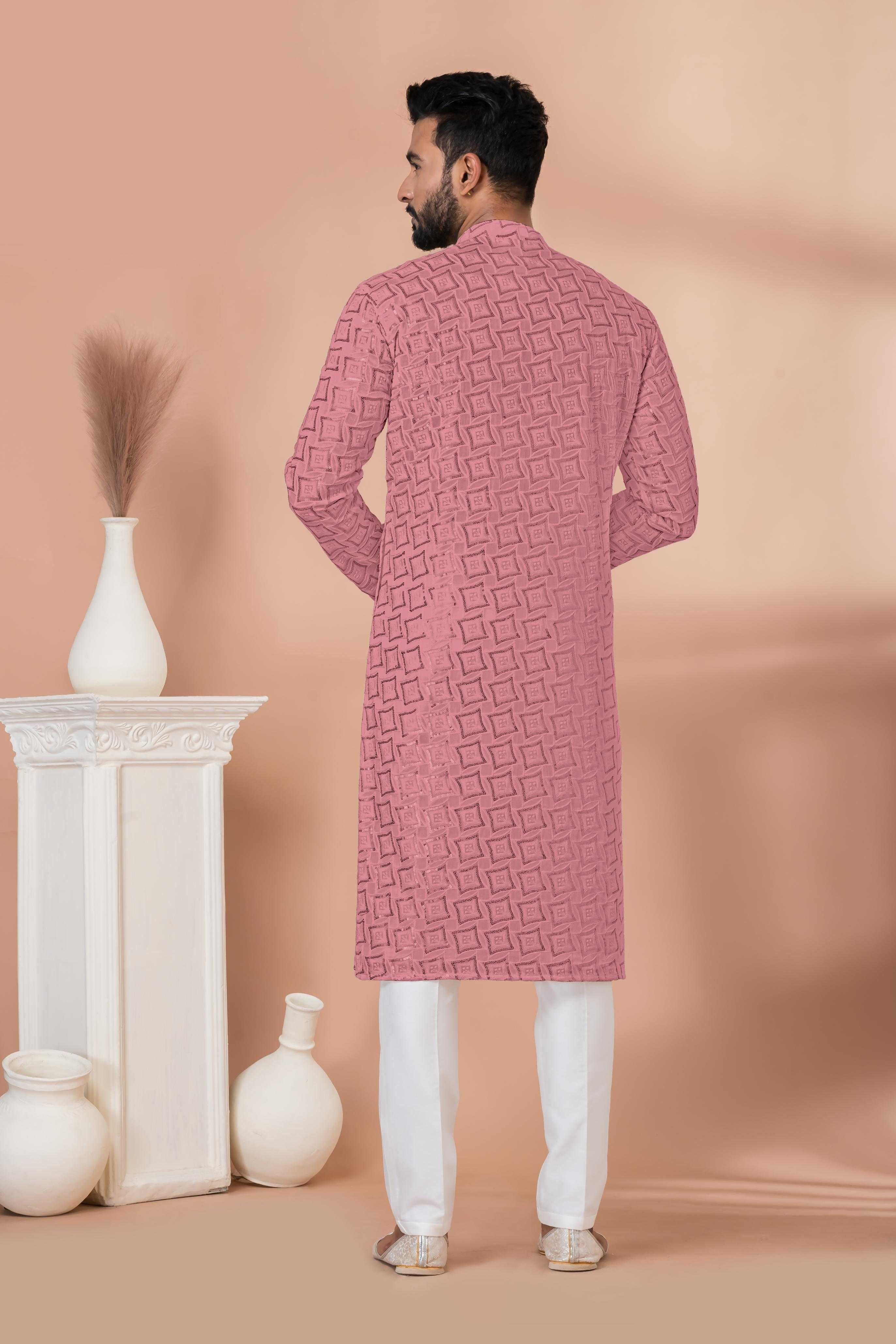 Ynf Georgette RIN223 3312P-A Mens Wear Wholesale Mens Kurtas Mens Kurta Pyjama Men Wedding kurta Manufacturer