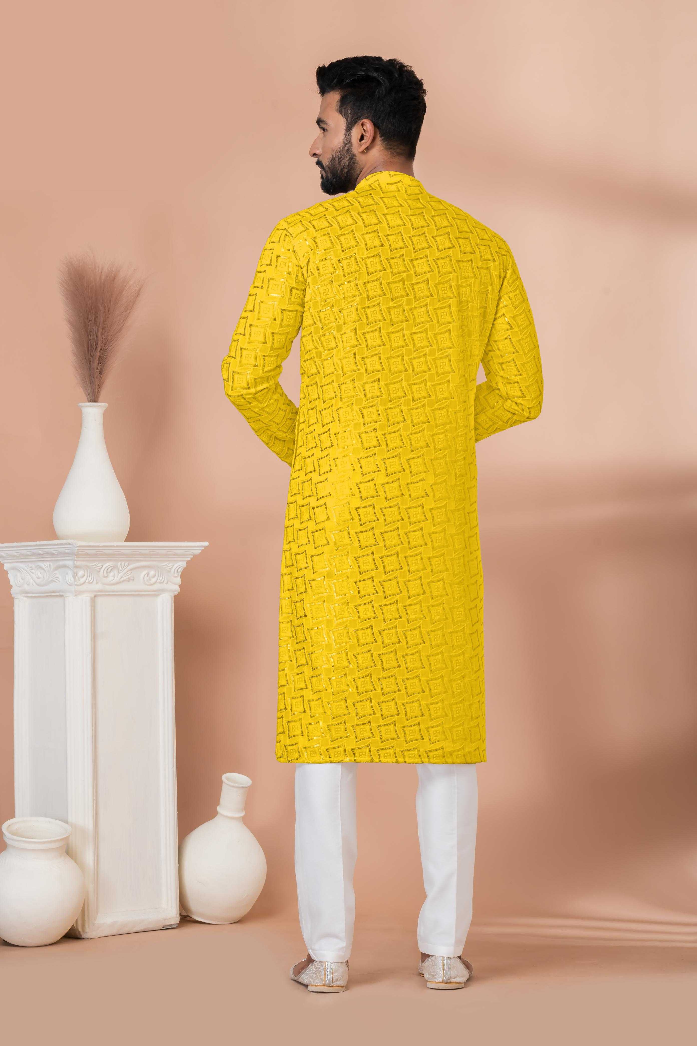 Ynf Georgette RIN223 3312Y-A Mens Wear Wholesale Mens Kurtas Mens Kurta Pyjama Men Wedding kurta Manufacturer