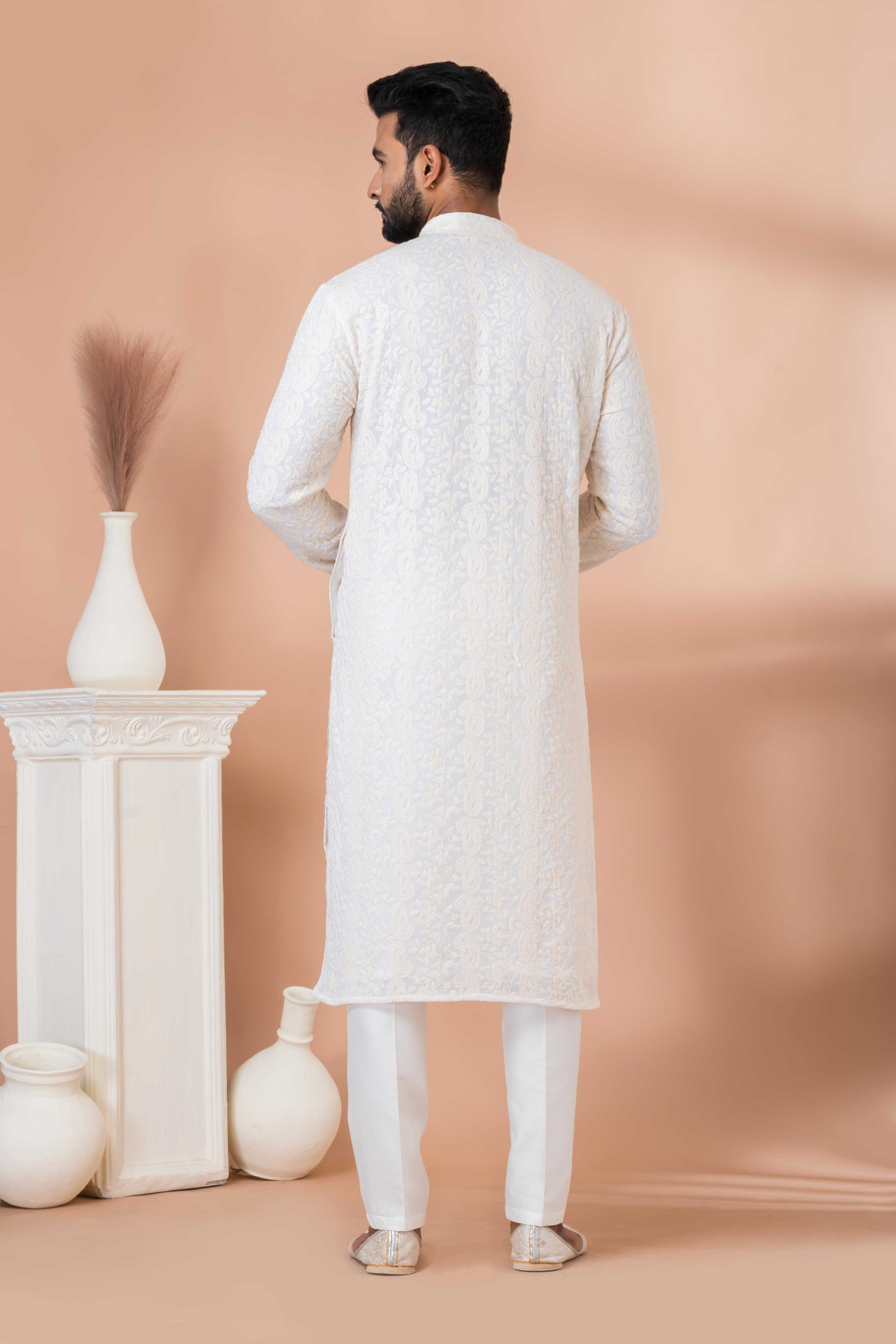 Ynf Georgette RIN223 3313A Mens Wear Festive Collections Wholesale Mens Kurtas Mens Kurta Pyjama Onam Collections Manufacturer