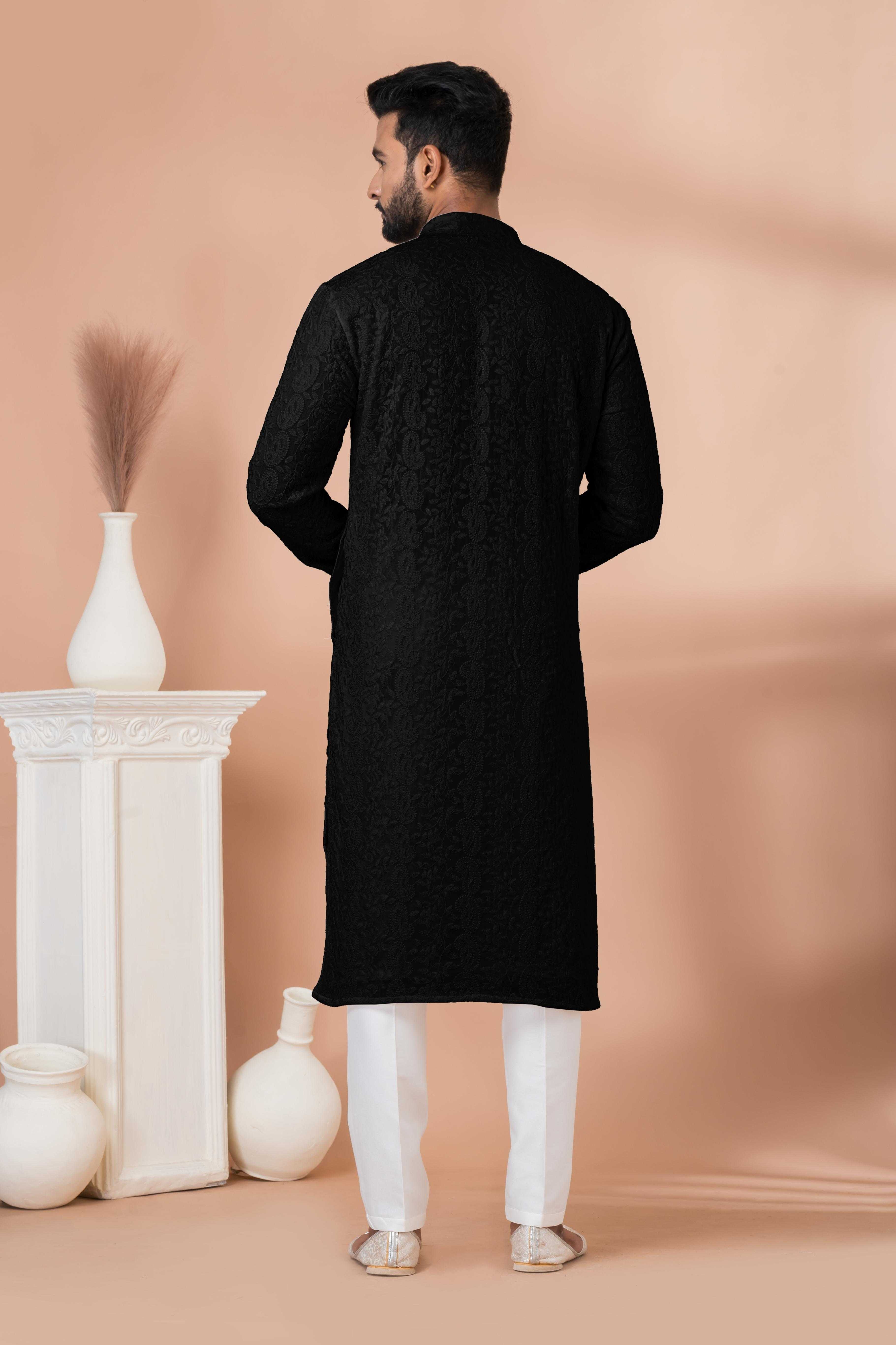 Ynf Georgette RIN223 3313B-A Mens Wear Wholesale Mens Kurtas Mens Kurta Pyjama Men Wedding kurta Manufacturer