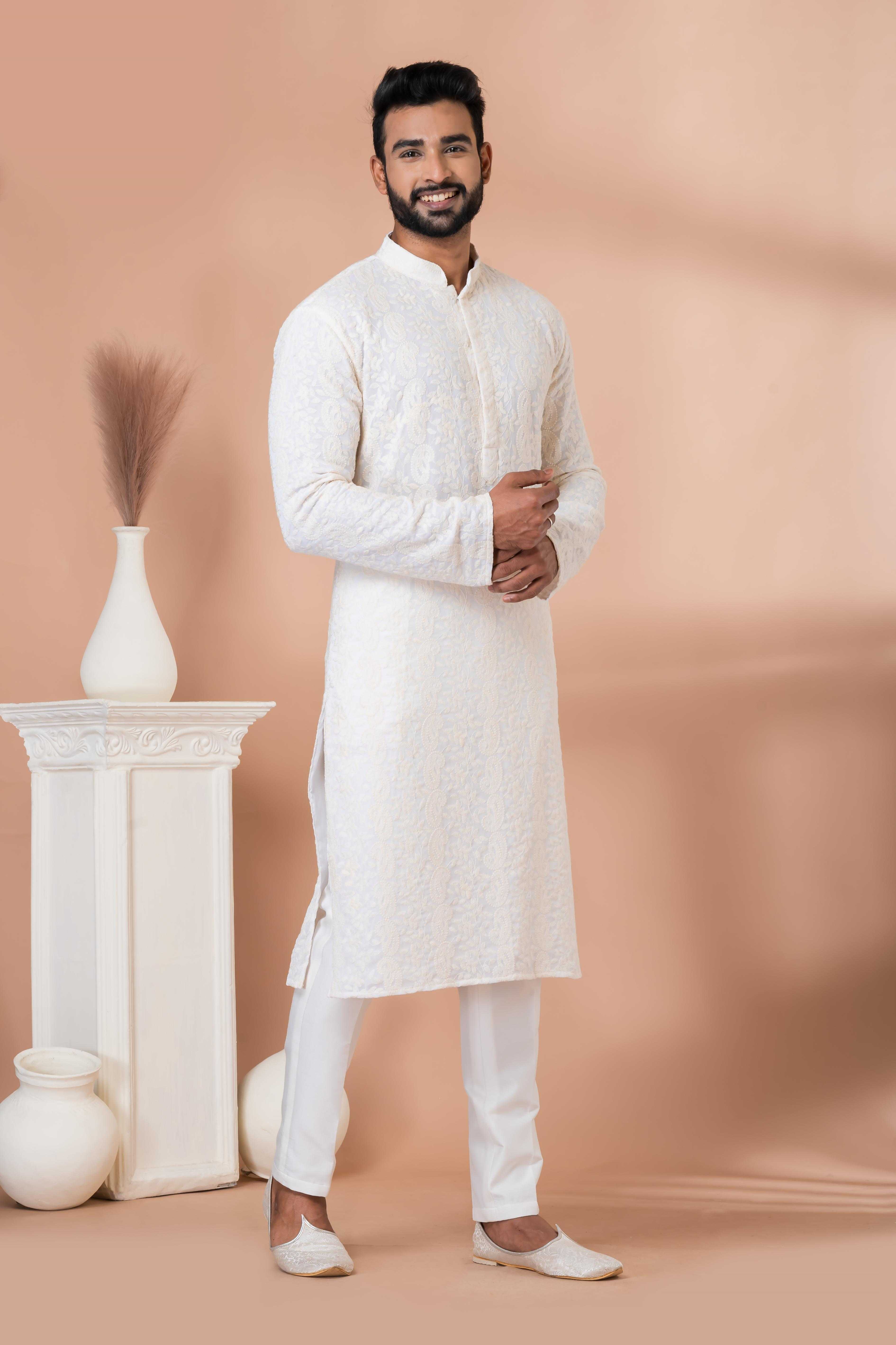 Ynf Georgette RIN223 3313B Mens Wear Festive Collections Wholesale Mens Kurtas Mens Kurta Pyjama Onam Collections Manufacturer