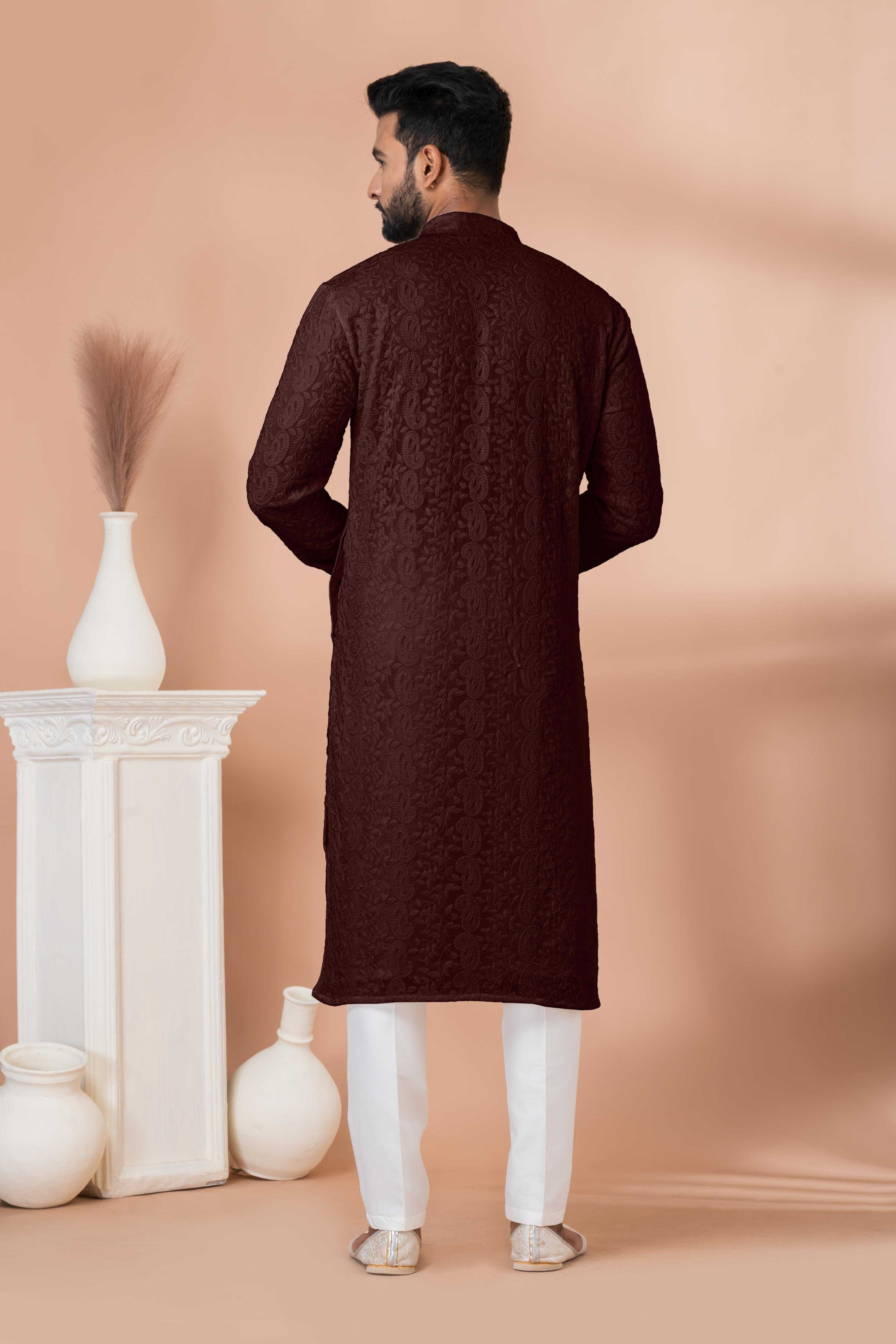 Ynf Georgette RIN223 3313C-B Mens Wear Wholesale Mens Kurtas Mens Kurta Pyjama Men Wedding kurta Manufacturer