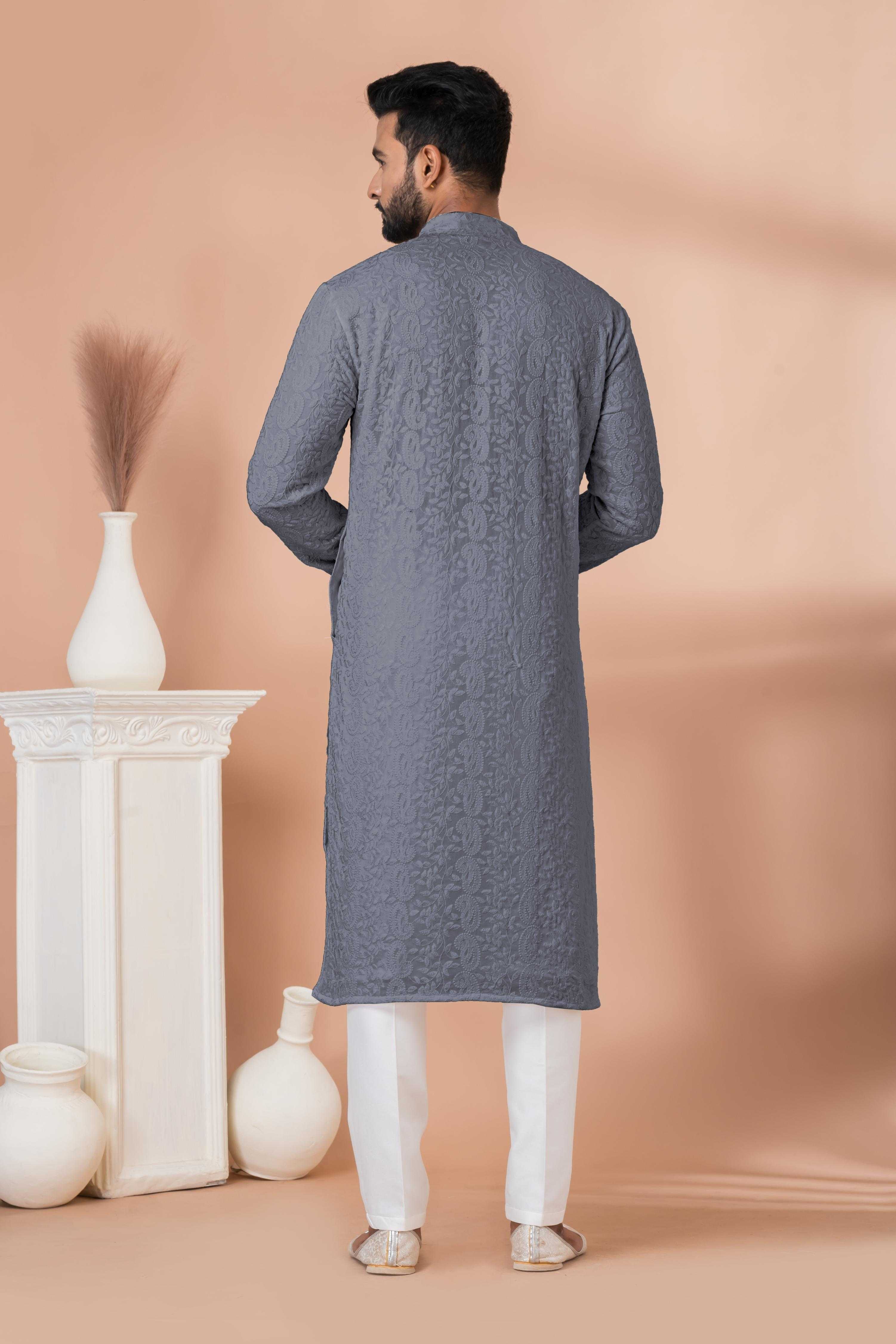 Ynf Georgette RIN223 3313G-B Mens Wear Wholesale Mens Kurtas Mens Kurta Pyjama Men Wedding kurta Manufacturer