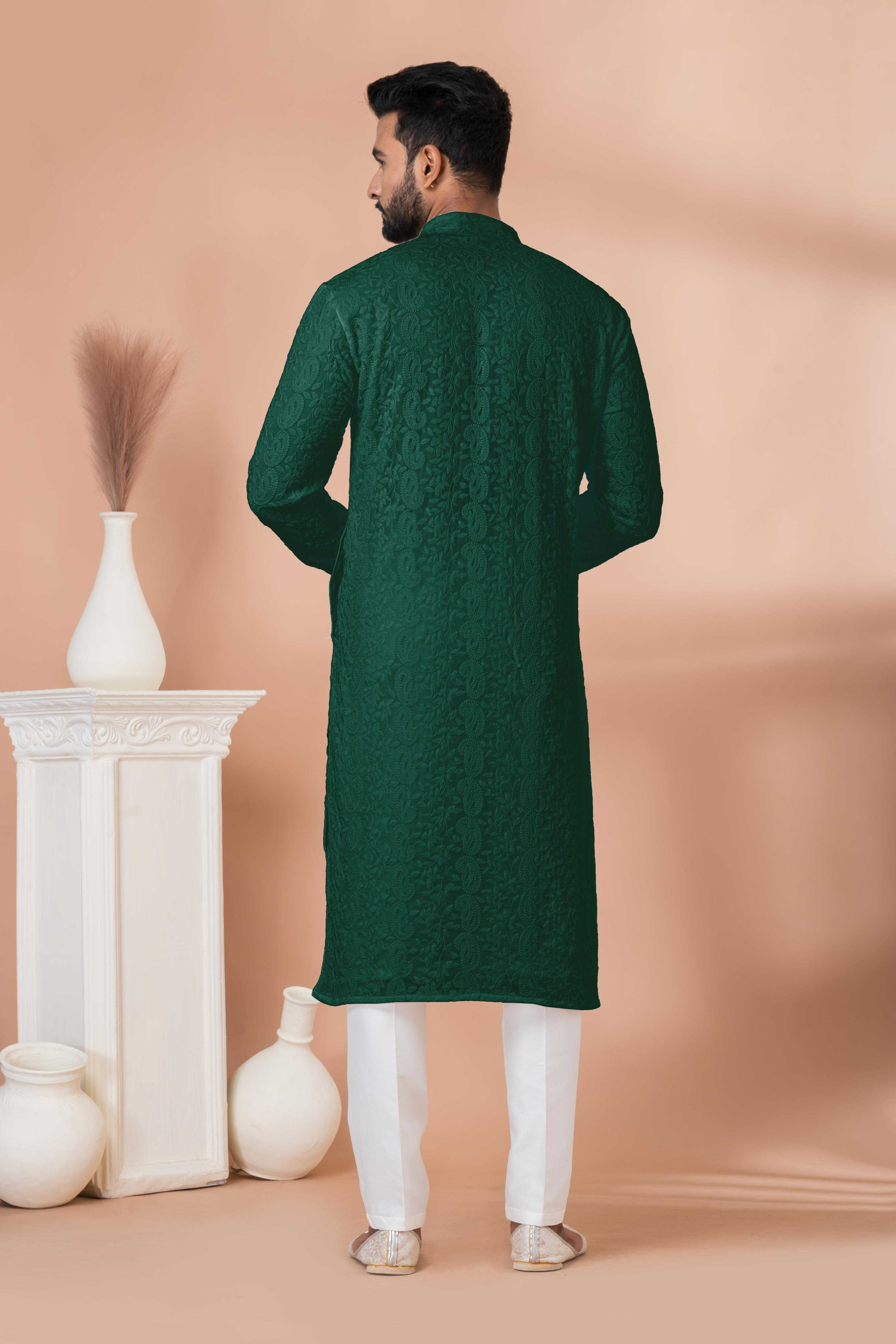 Ynf Georgette RIN223 3313R-A Mens Wear Wholesale Mens Kurtas Mens Kurta Pyjama Men Wedding kurta Manufacturer