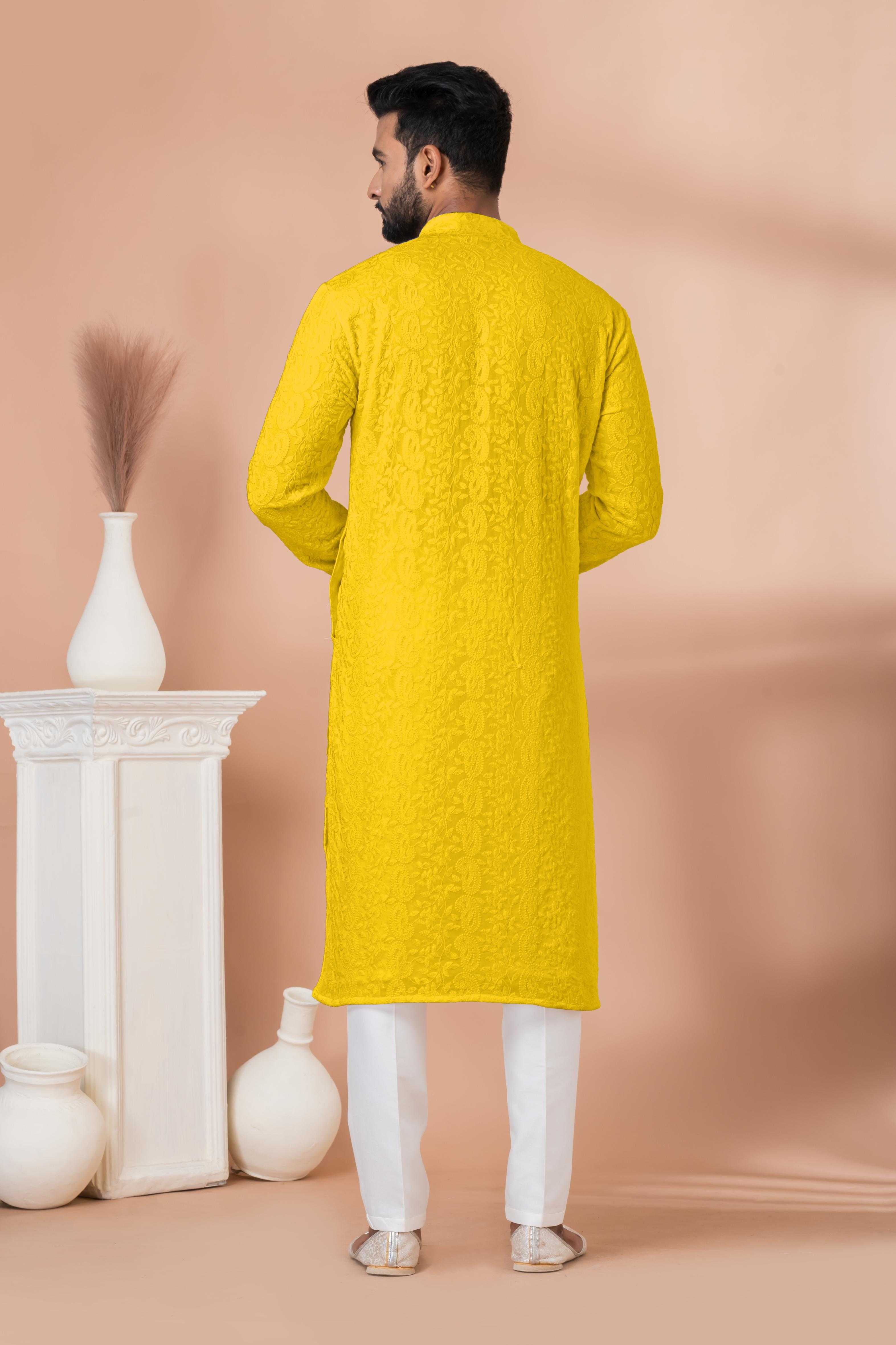 Ynf Georgette RIN223 3313Y-A Mens Wear Wholesale Mens Kurtas Mens Kurta Pyjama Men Wedding kurta Manufacturer