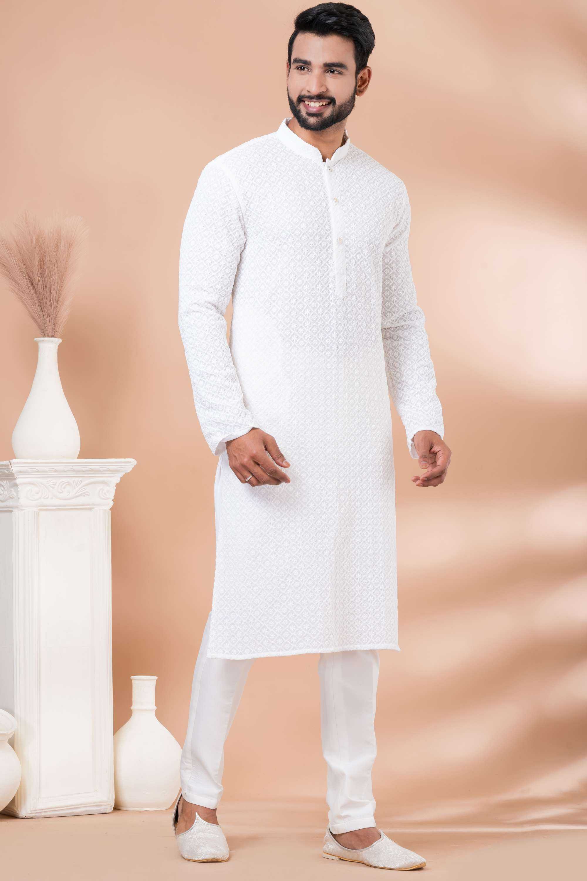Ynf Georgette RIN223 3375B Mens Wear Wholesale Mens Kurtas Mens Kurta Pyjama Men Wedding kurta Manufacturer