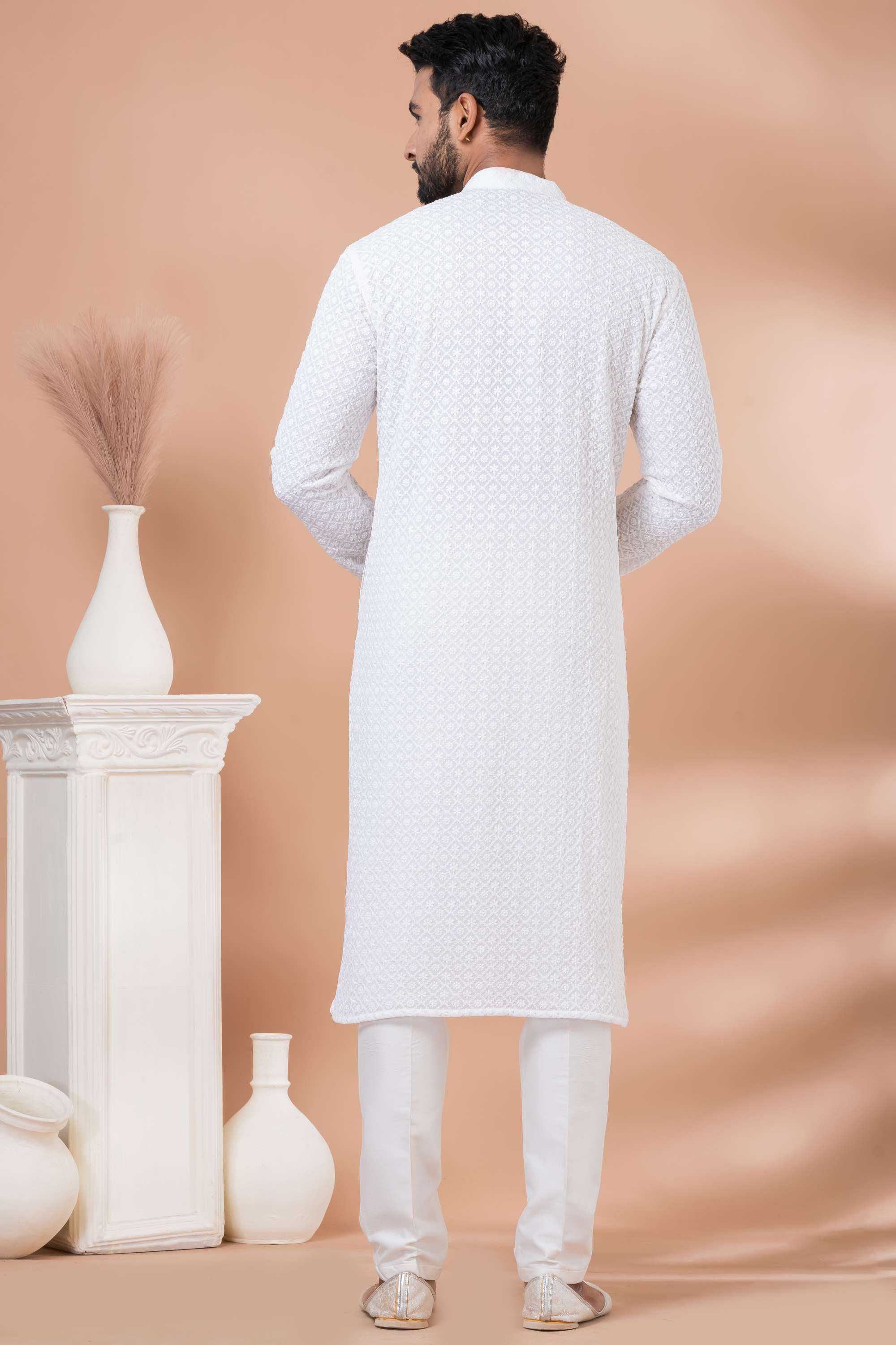 Ynf Georgette RIN223 3375B Mens Wear Wholesale Mens Kurtas Mens Kurta Pyjama Men Wedding kurta Manufacturer